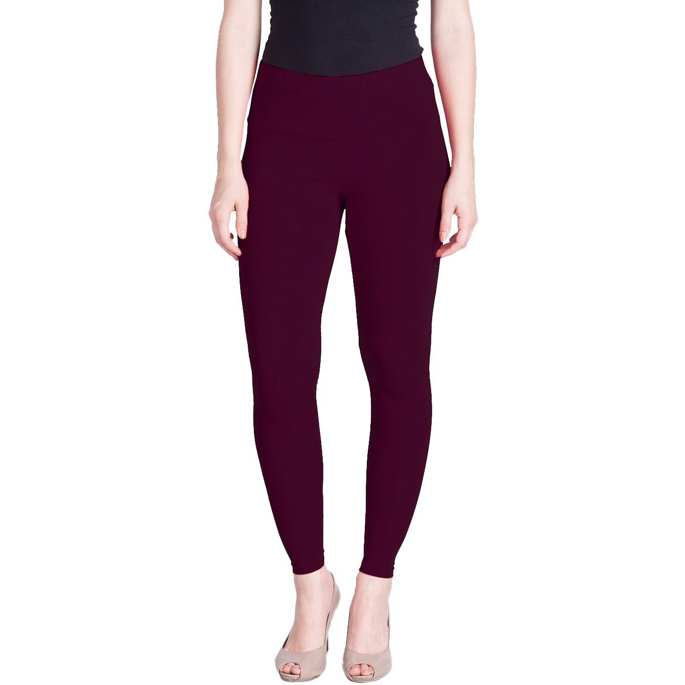 Lyra Women Solid Premium Cotton Ankle Length Leggings | Mid-Waist | Fashionwear
