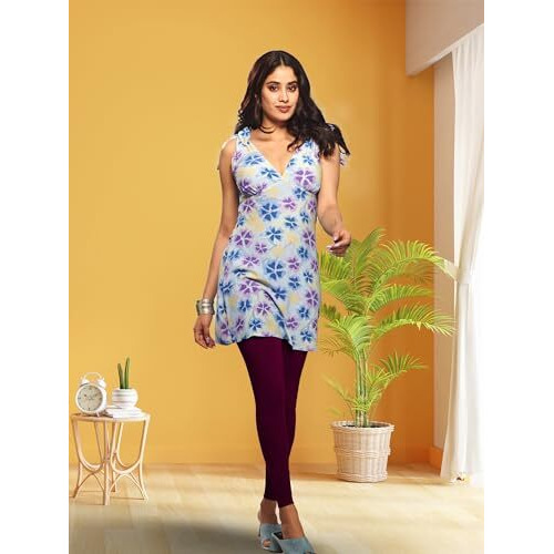 Lyra Women Solid Premium Cotton Ankle Length Leggings | Mid-Waist | Fashionwear