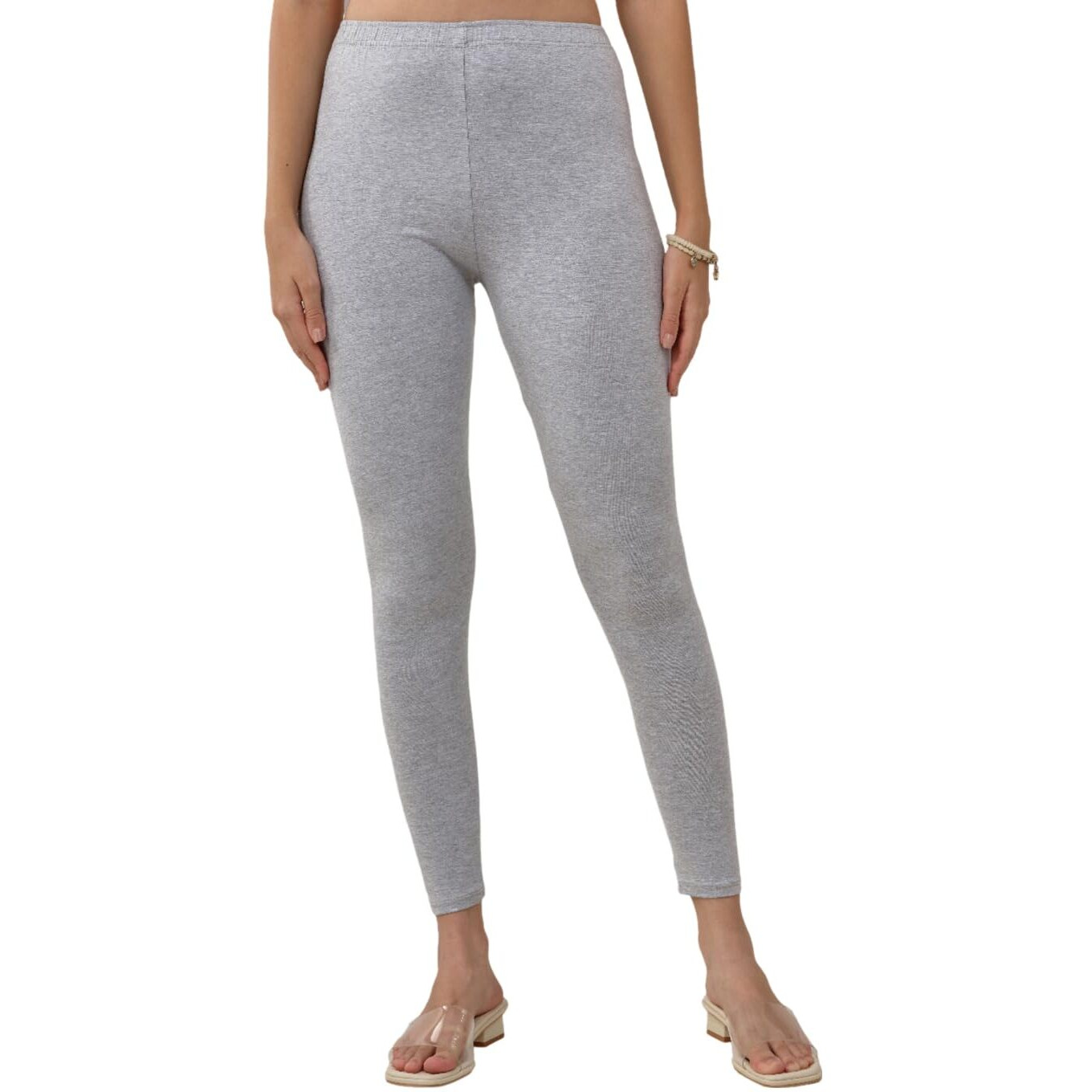 Lyra Women Solid Premium Cotton Ankle Length Leggings | Mid-Waist | Fashionwear