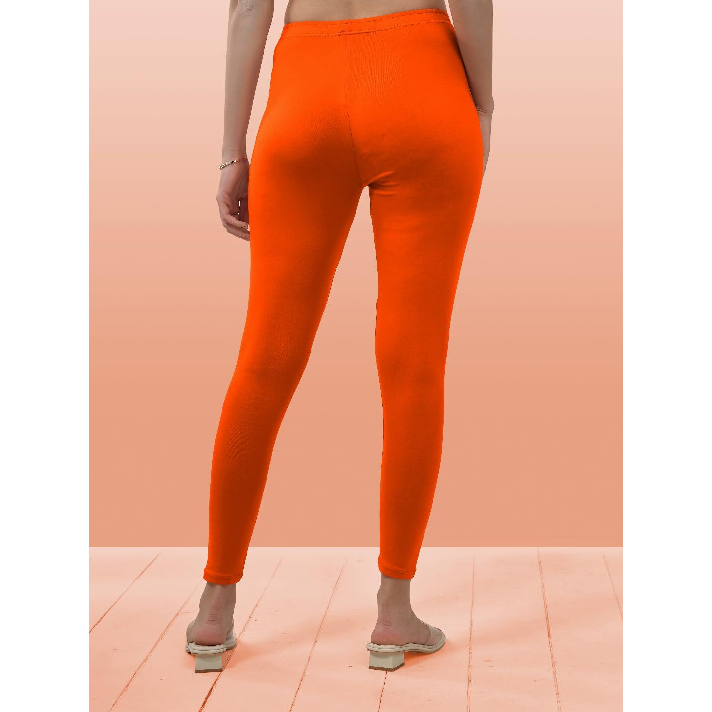 Lyra Women Solid Premium Cotton Ankle Length Leggings | Mid-Waist | Fashionwear