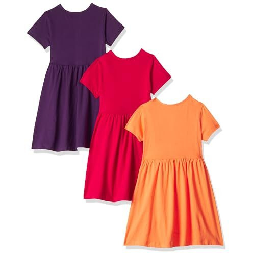 T2F Girls Printed Cotton Casual Knee-Length Dress(Pack Of 3)