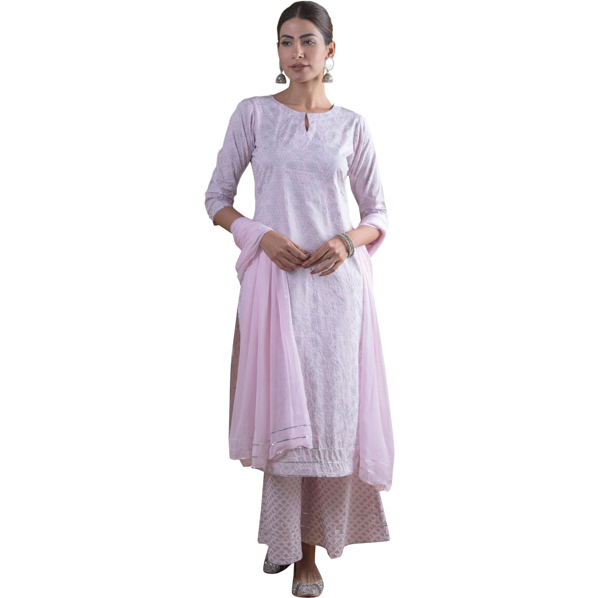 Libas Women's Rayon Kurta Sets (5716_Pink 1_S)