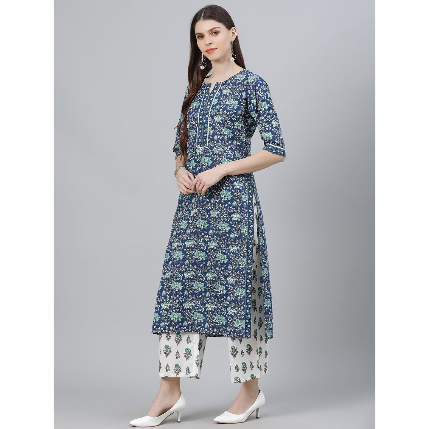 Libas Women's Cotton Kurta Sets (13026O_Multicoloured