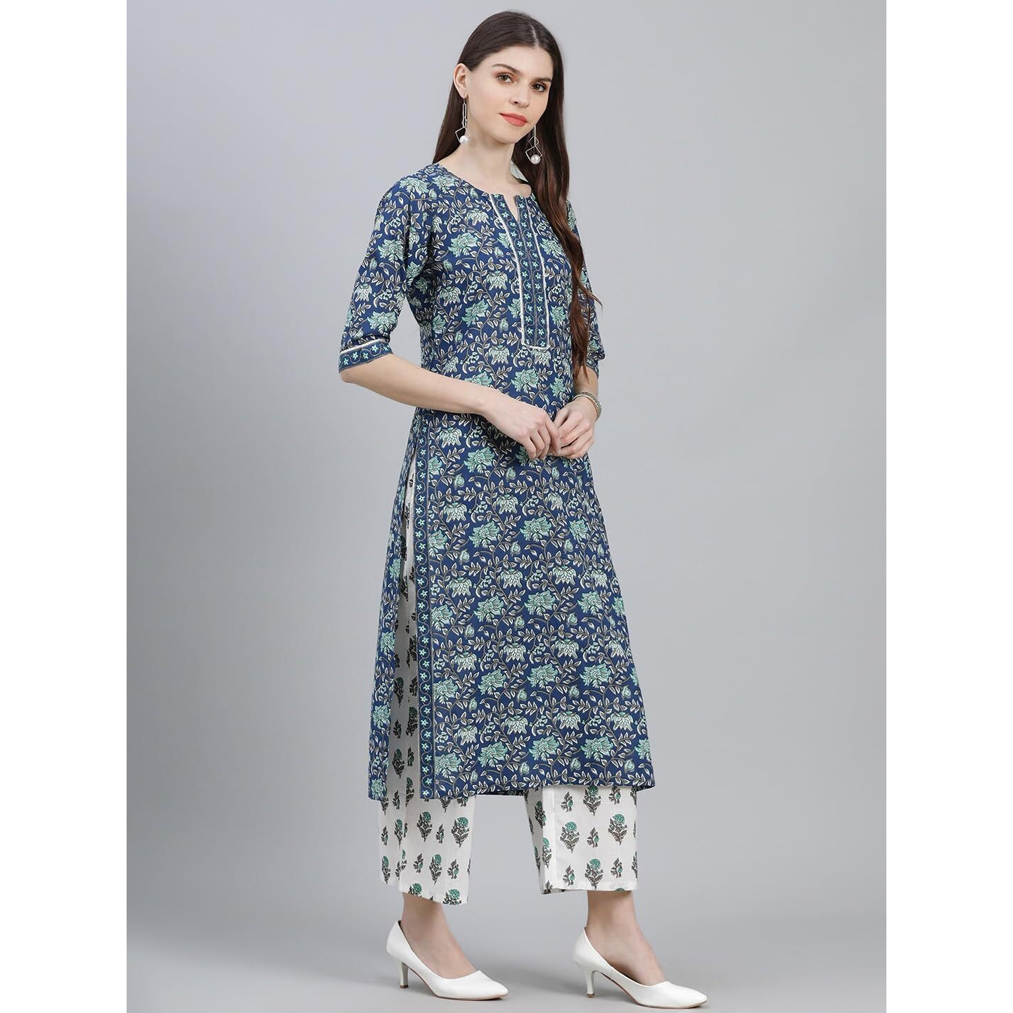 Libas Women's Cotton Kurta Sets (13026O_Multicoloured