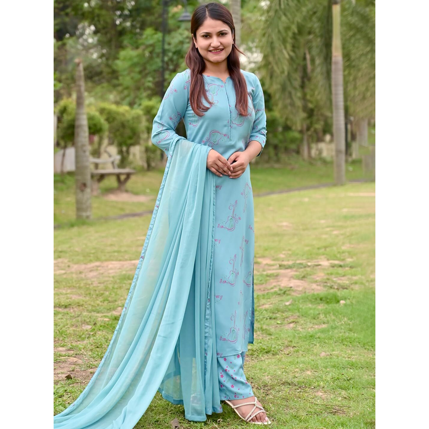 Libas Women's Cotton Kurta Sets (6909_Blue