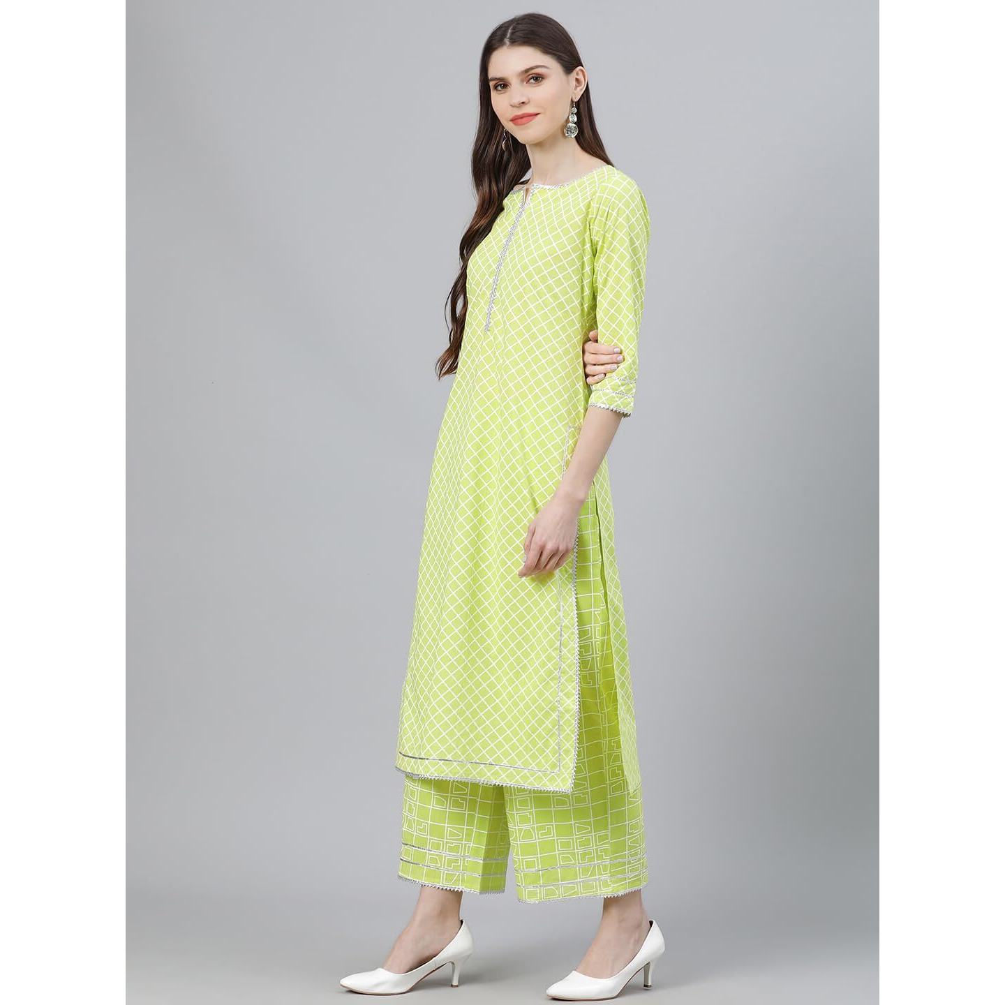 Libas Women's Cotton Kurta Sets (6915_Green
