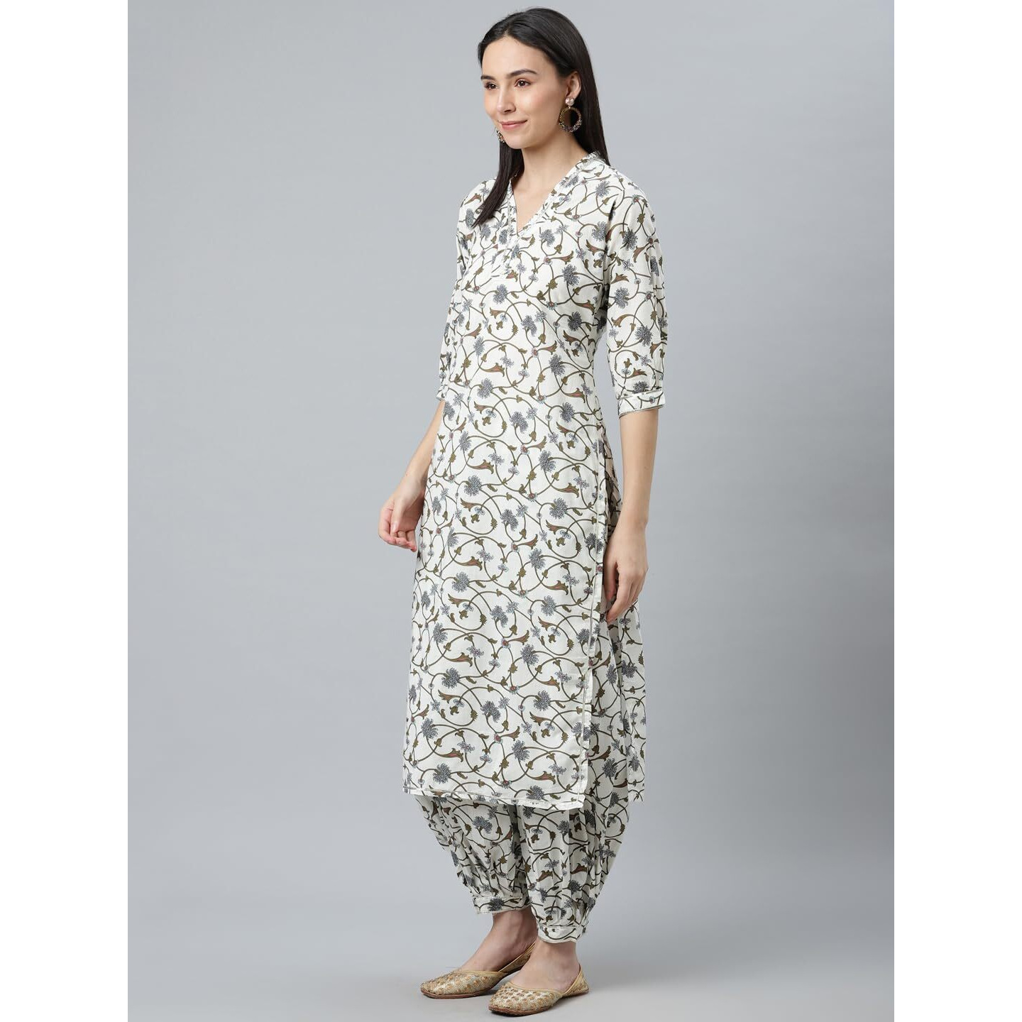 Libas Women's Cotton Kurta Sets (6919_White