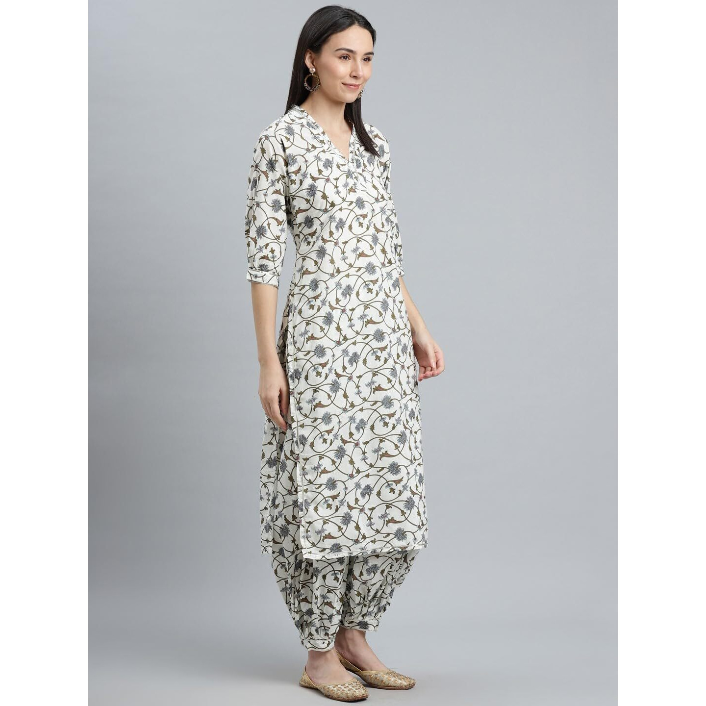 Libas Women's Cotton Kurta Sets (6919_White