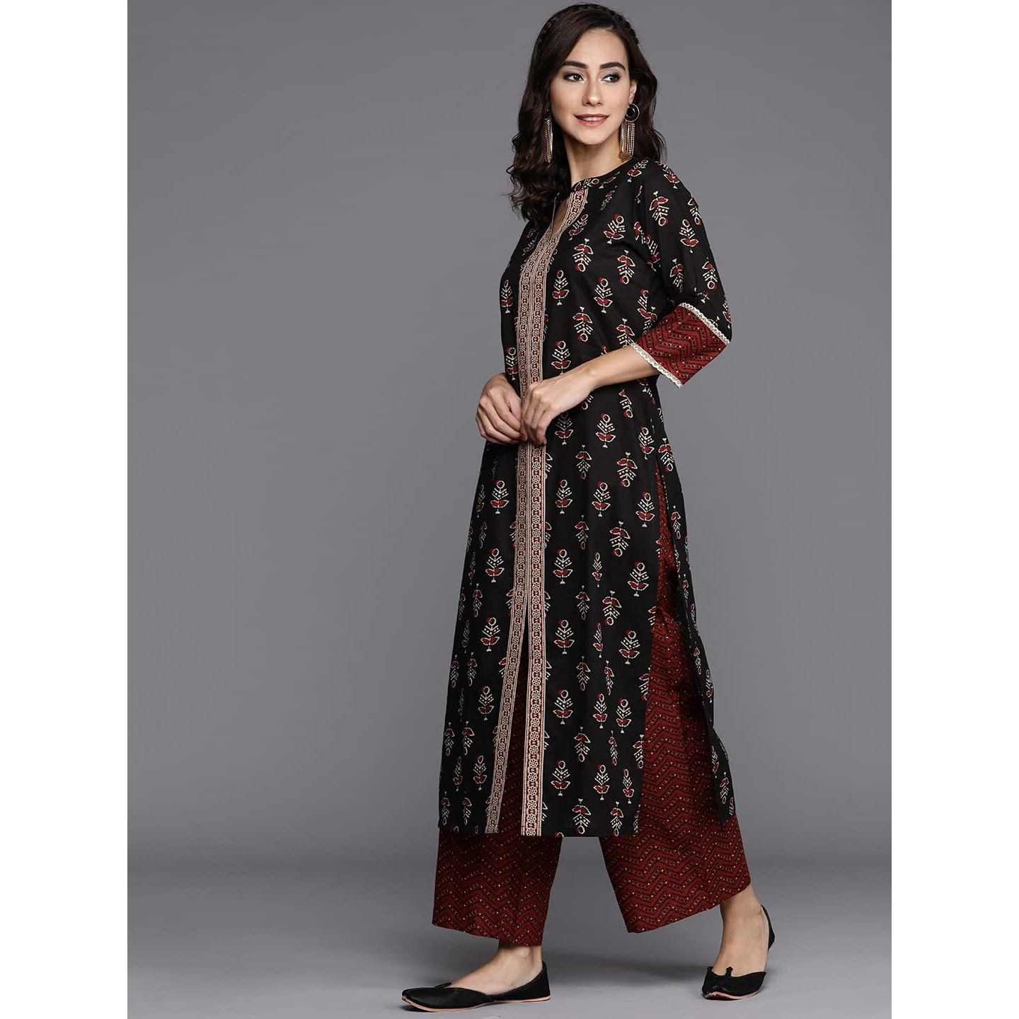 Libas Women's Cotton Kurta Sets (20119O_Black