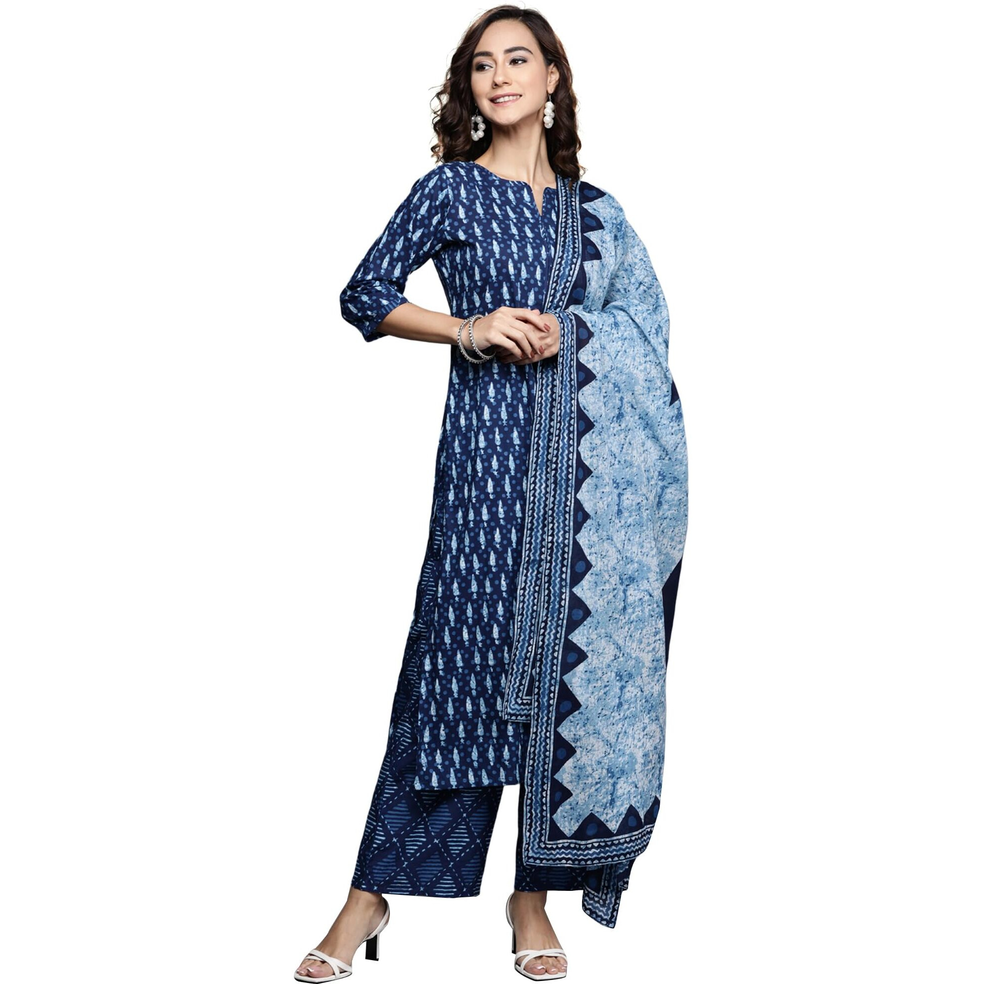 Libas Women's Cotton Kurta Sets (20161O_Blue