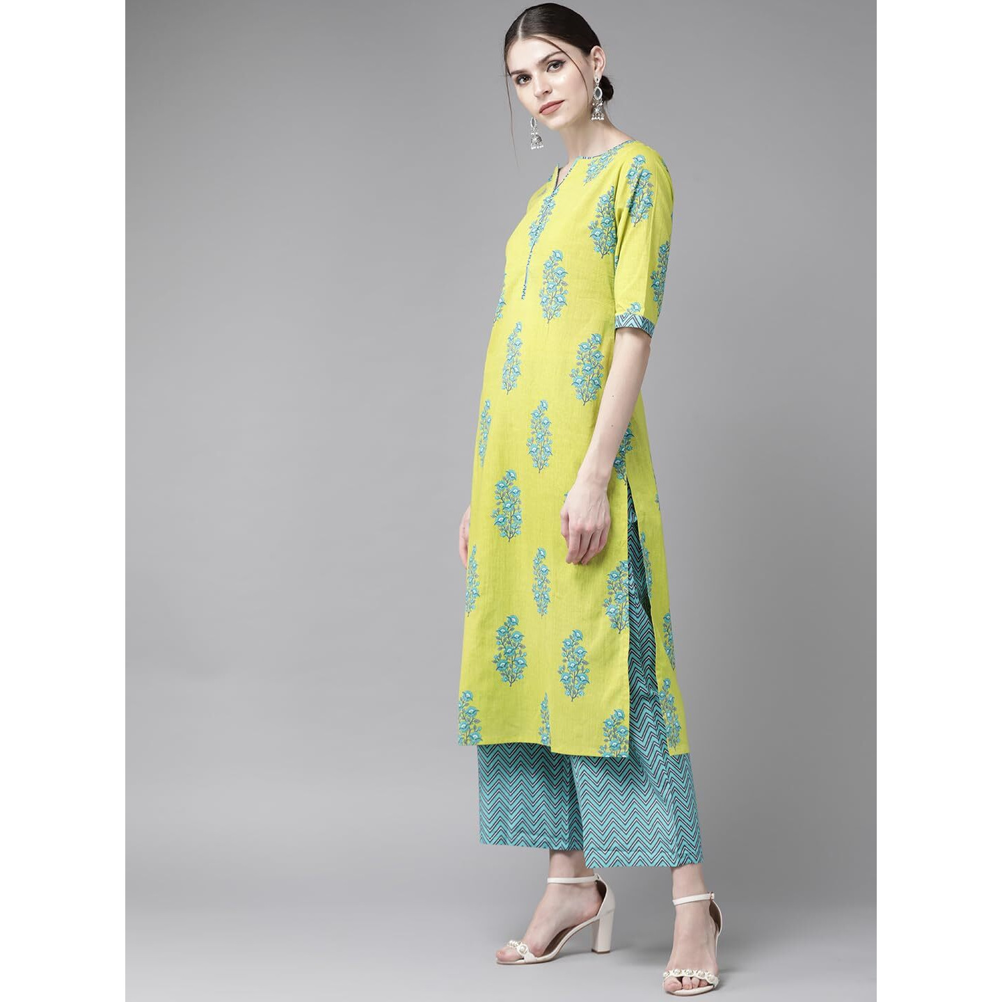 Libas Women's Cotton Kurta Sets (20197_Green
