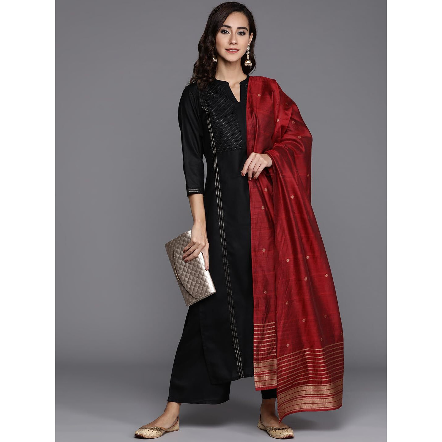 Libas Women's Cotton Kurta Sets (20231O_Black