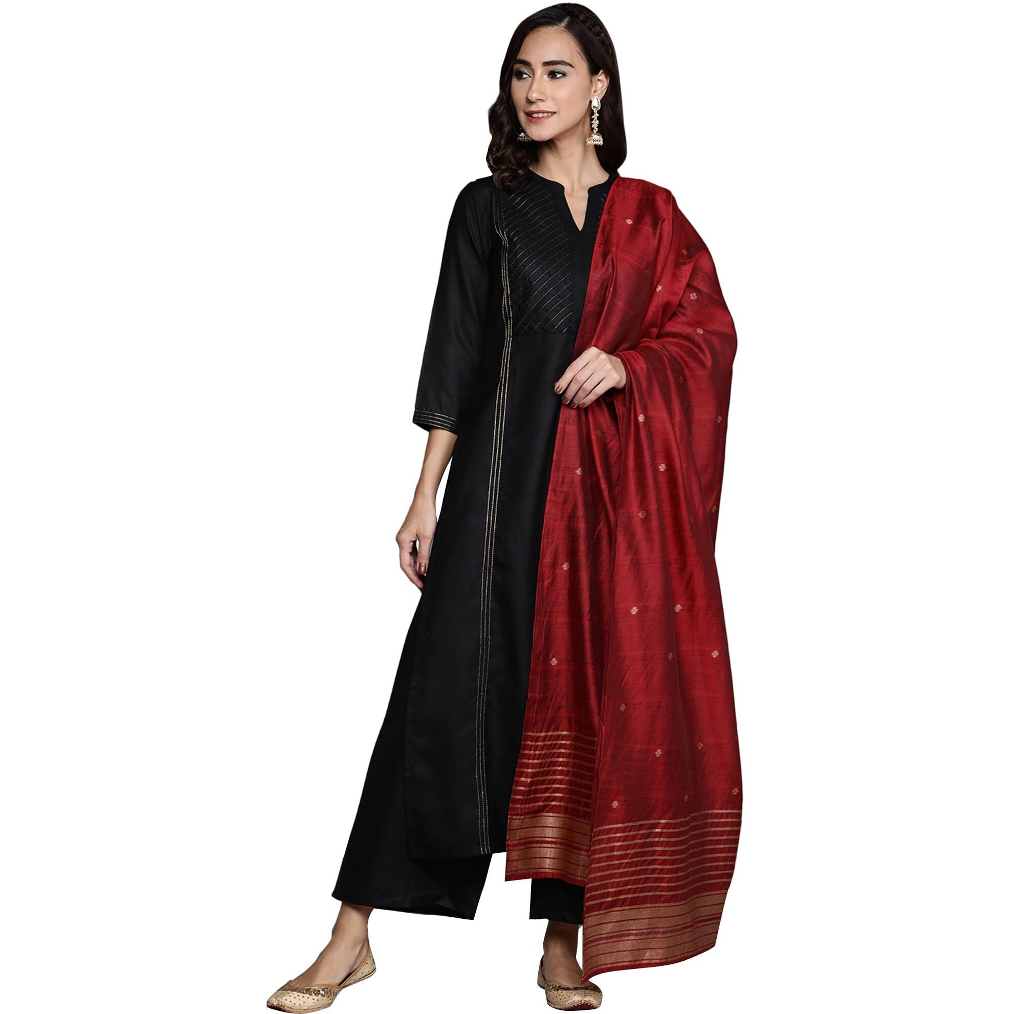 Libas Women's Cotton Kurta Sets (20231O_Black