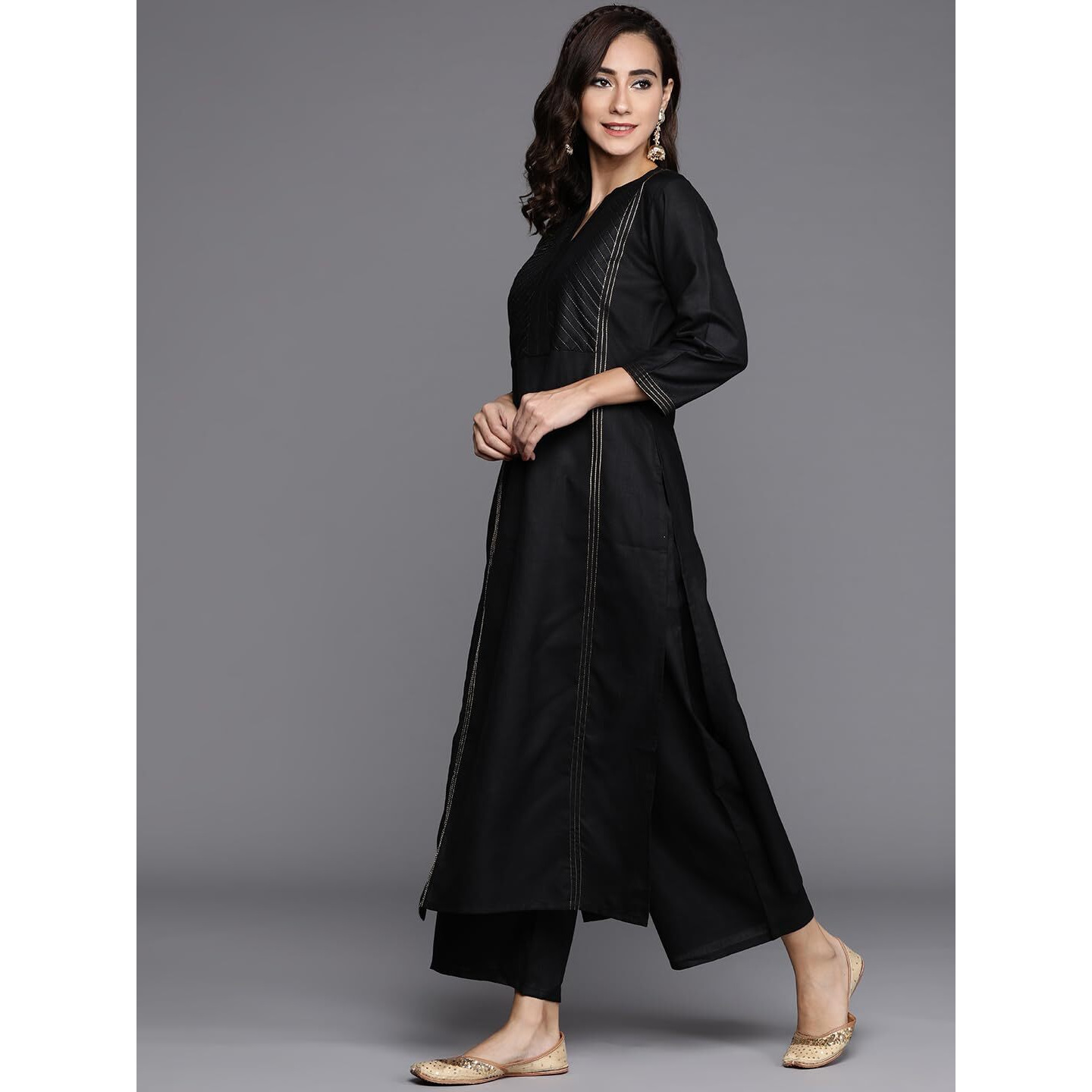 Libas Women's Cotton Kurta Sets (20231O_Black