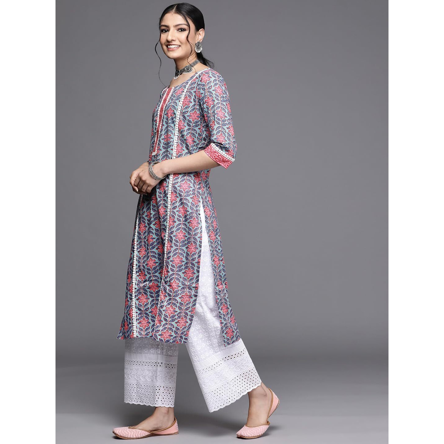 Libas Womens Printed Cotton Straight Kurta For Women
