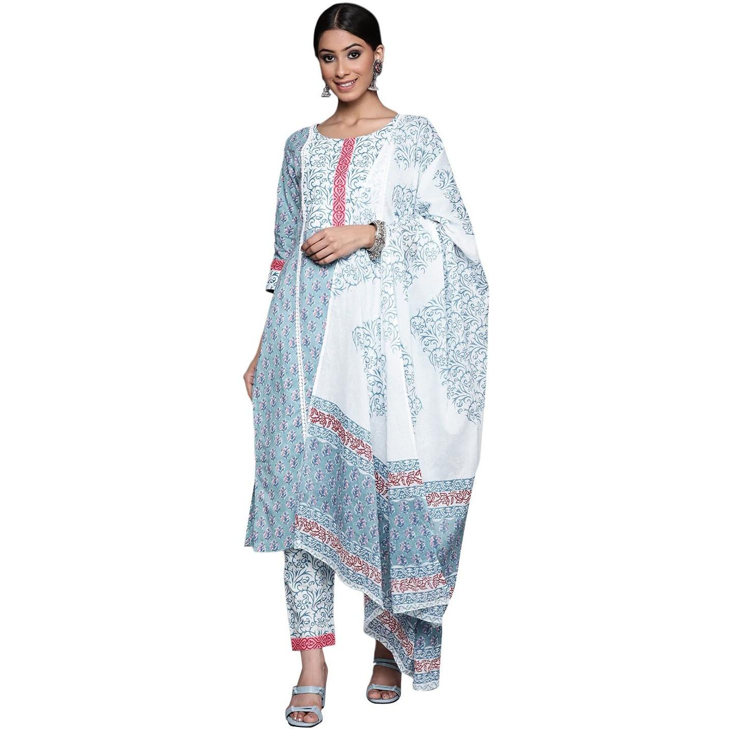 Libas Women's Cotton Kurta Sets (33204O_Blue