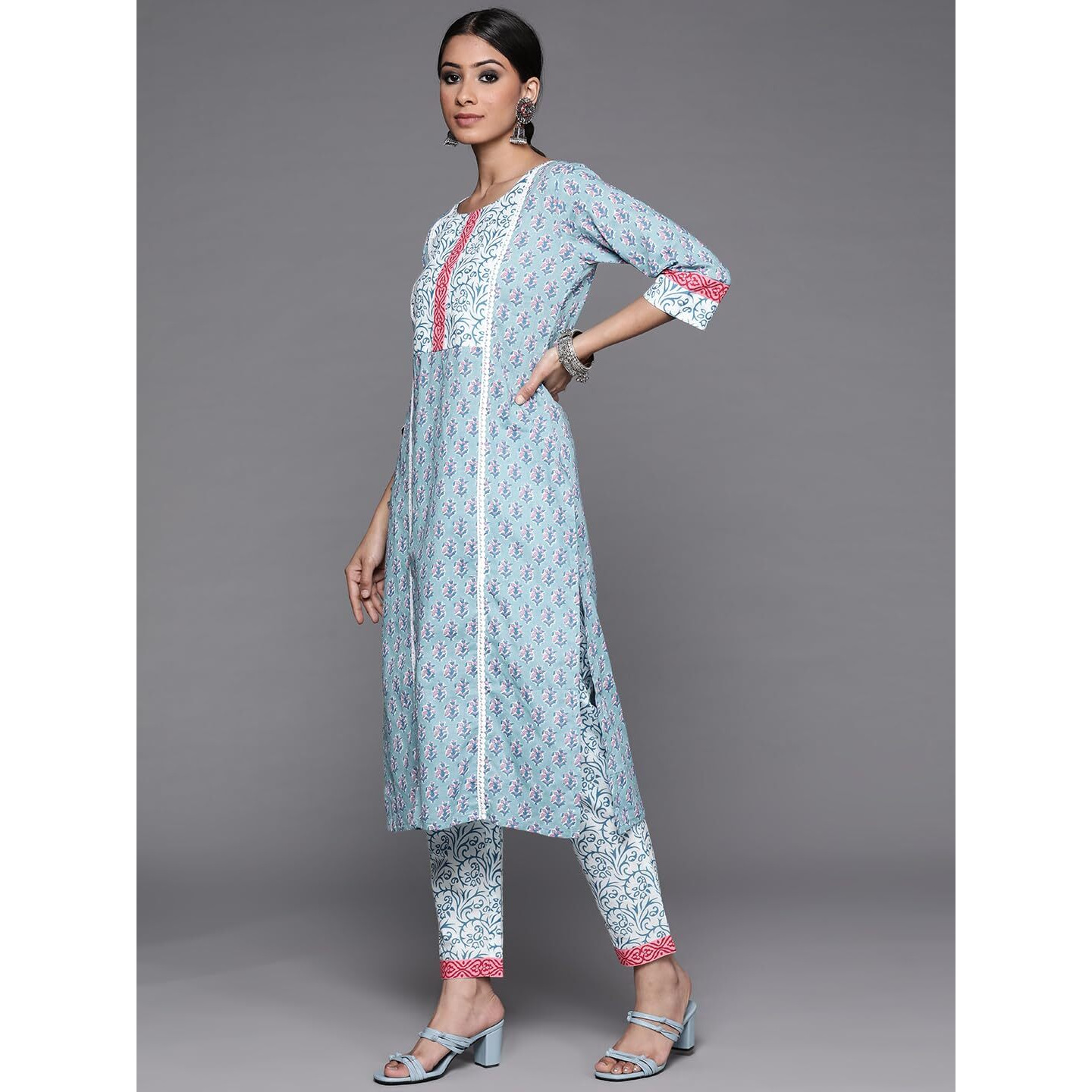 Libas Women's Cotton Kurta Sets (33204O_Blue