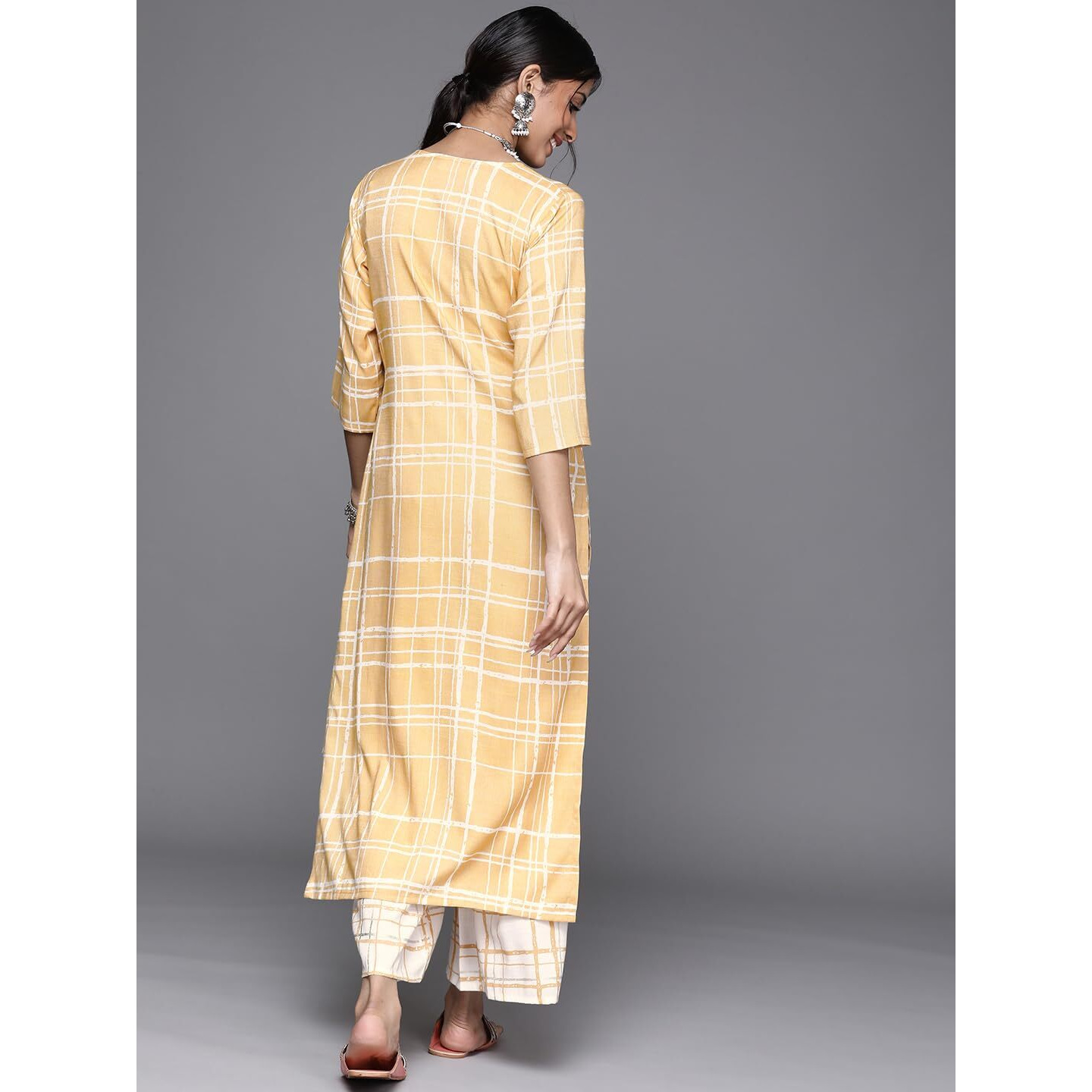 Libas Women's Rayon Blend Printed Straight Kurtas (23298O_Yellow