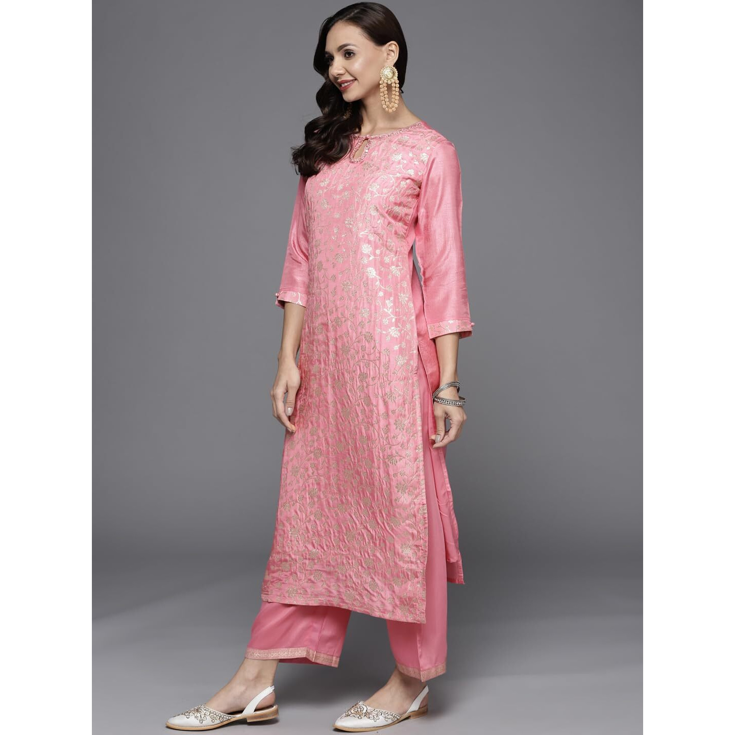 Libas Women's Silk Blend Kurta Sets (33348O_Pink