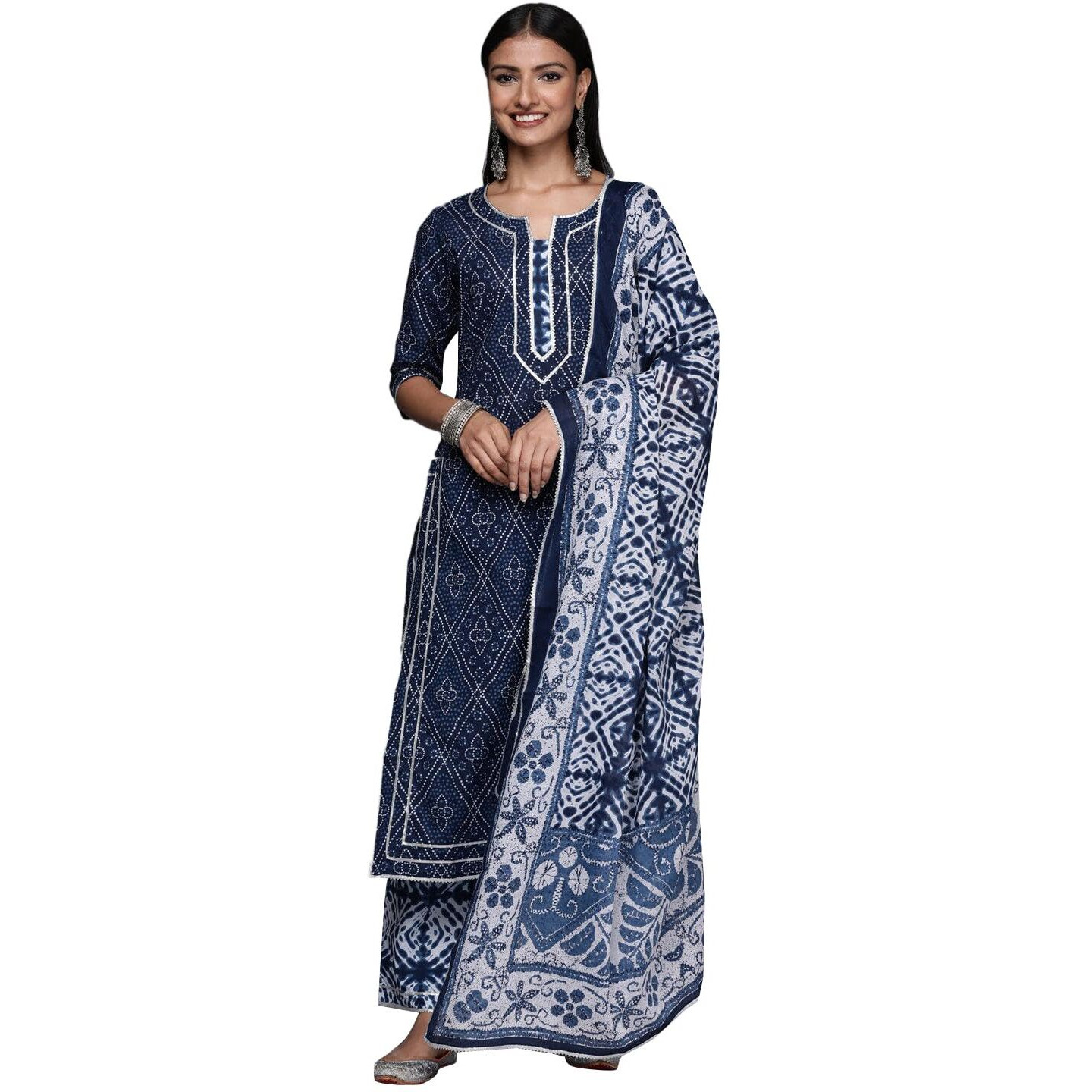 Libas Women's Cotton Kurta Sets (34051O_Blue