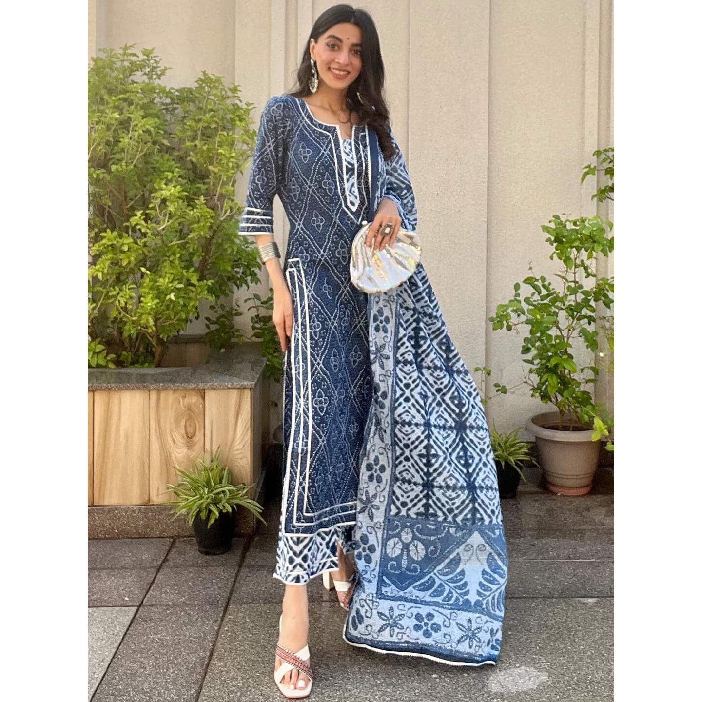 Libas Women's Cotton Kurta Sets (34051O_Blue