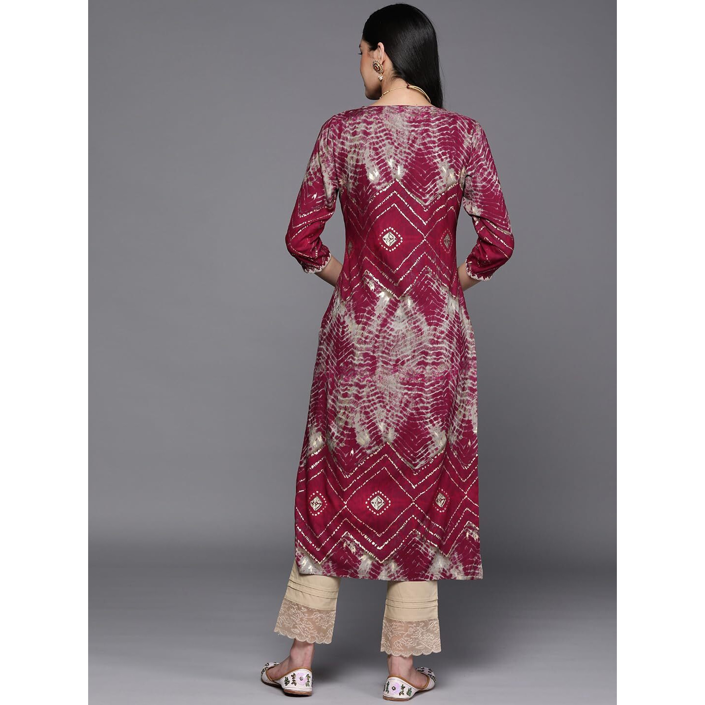 Libas Women's Viscose Rayon Yoke Design Straight Kurta (23747O_Magenta