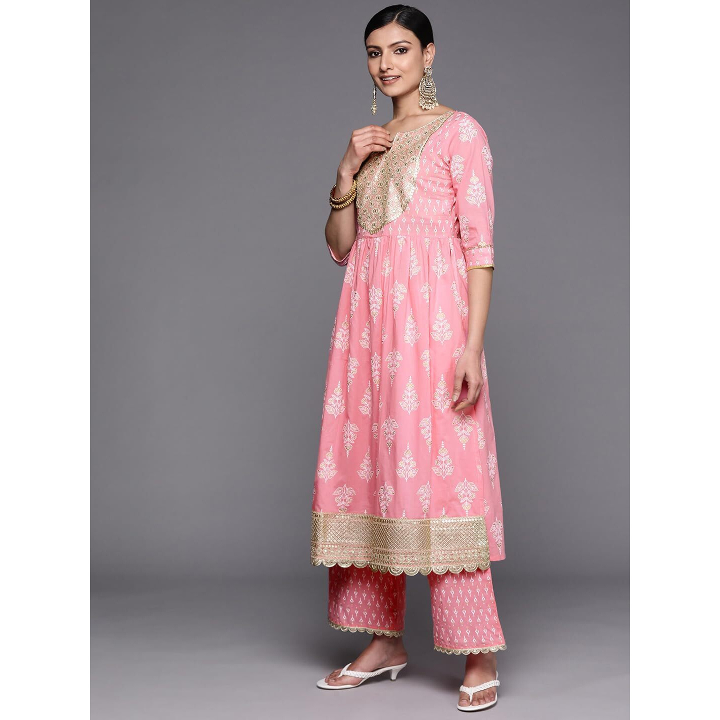 Libas Women's Pure Cotton Kurta Sets (34251_Pink