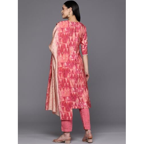 Libas Women's Silk Blend Kurta Sets (34274_Coral