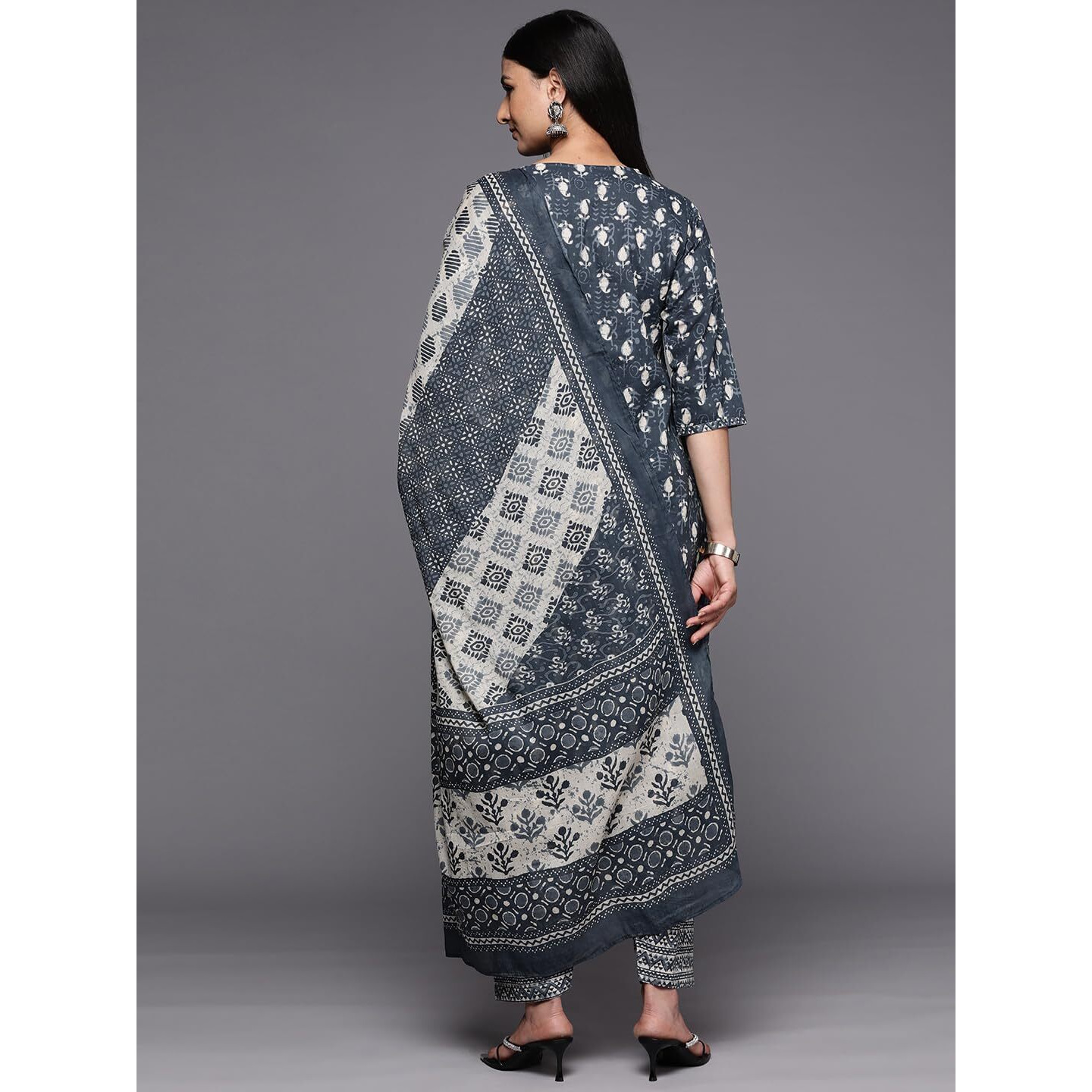 Libas Women's Pure Cotton Kurta Sets (34242_Grey