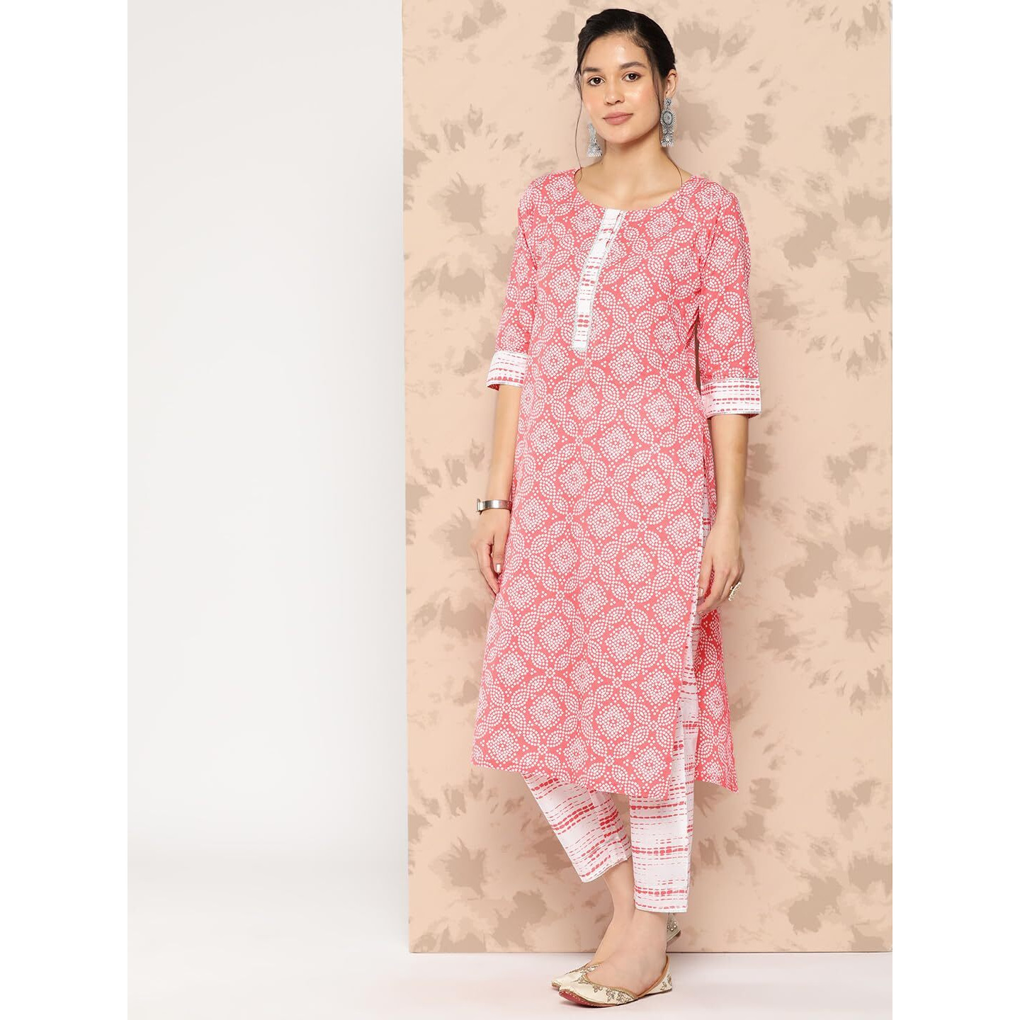 Libas Women's Pure Cotton Kurta Sets (34226_Peach