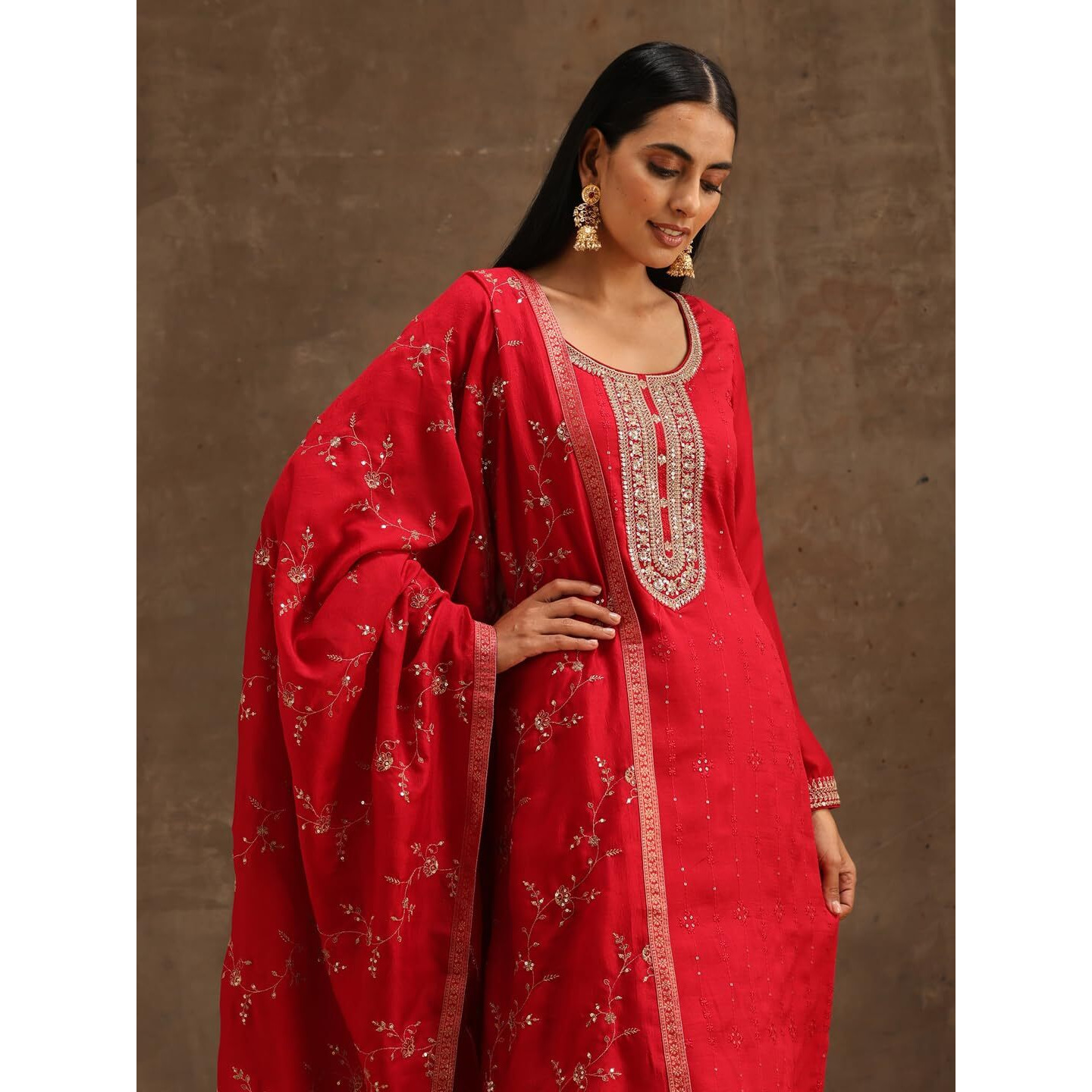 Libas Women's Silk Blend Kurta Sets (38091O_Pink