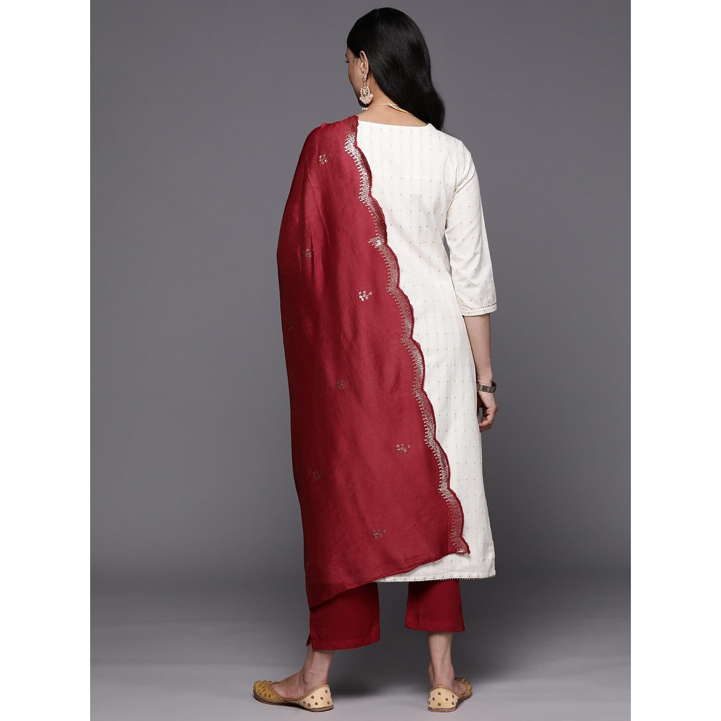 Libas Women's Cotton Blend Kurta Sets (38078O_Off White