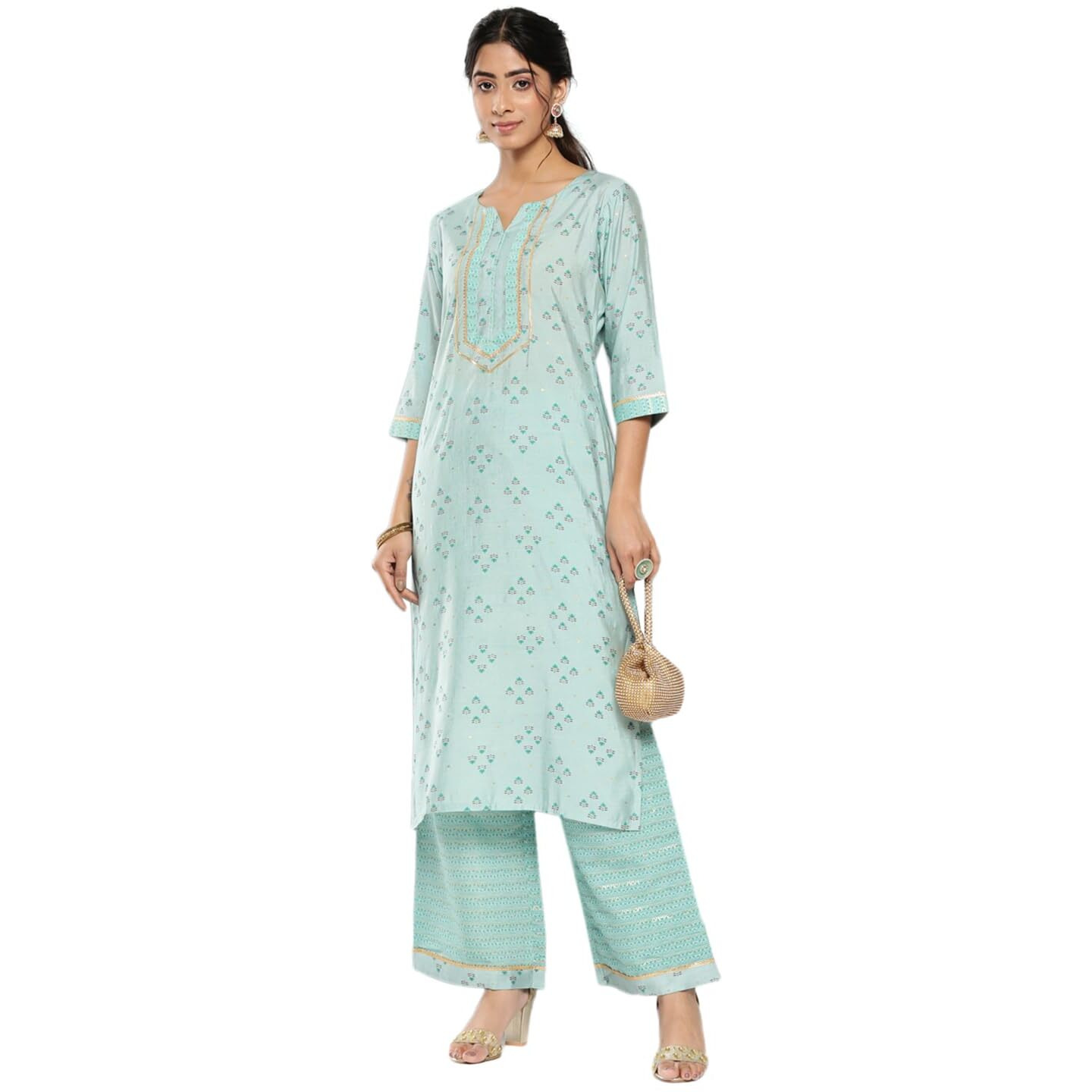 Libas Womens Printed Silk Straight Kurta For Women