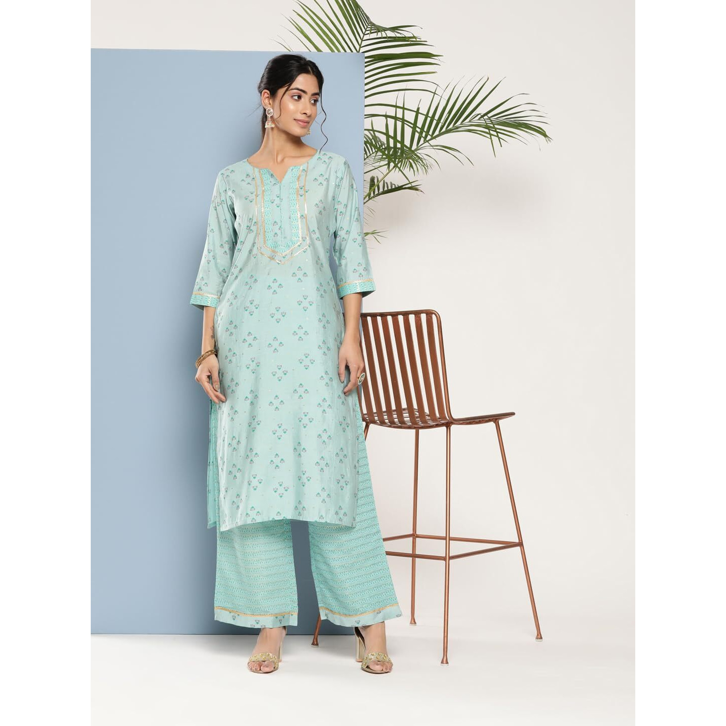Libas Womens Printed Silk Straight Kurta For Women