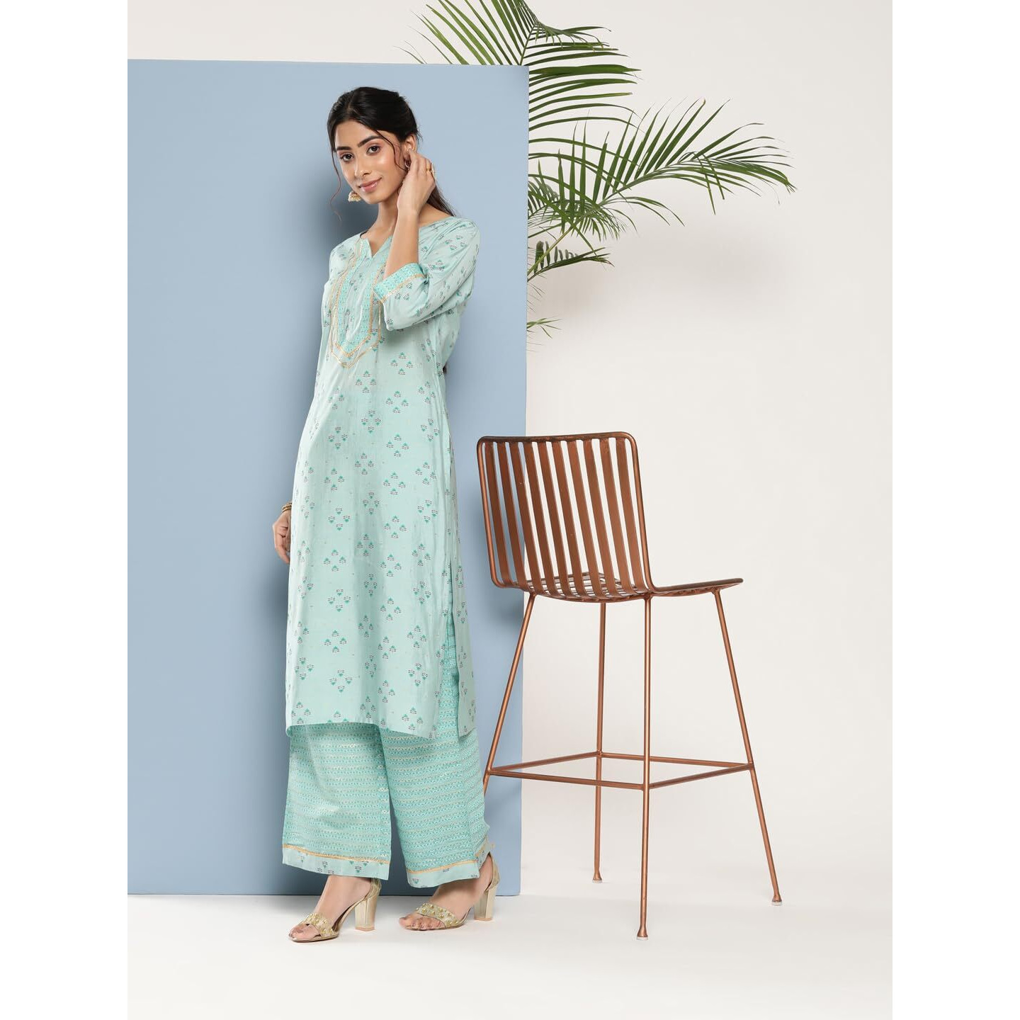 Libas Womens Printed Silk Straight Kurta For Women