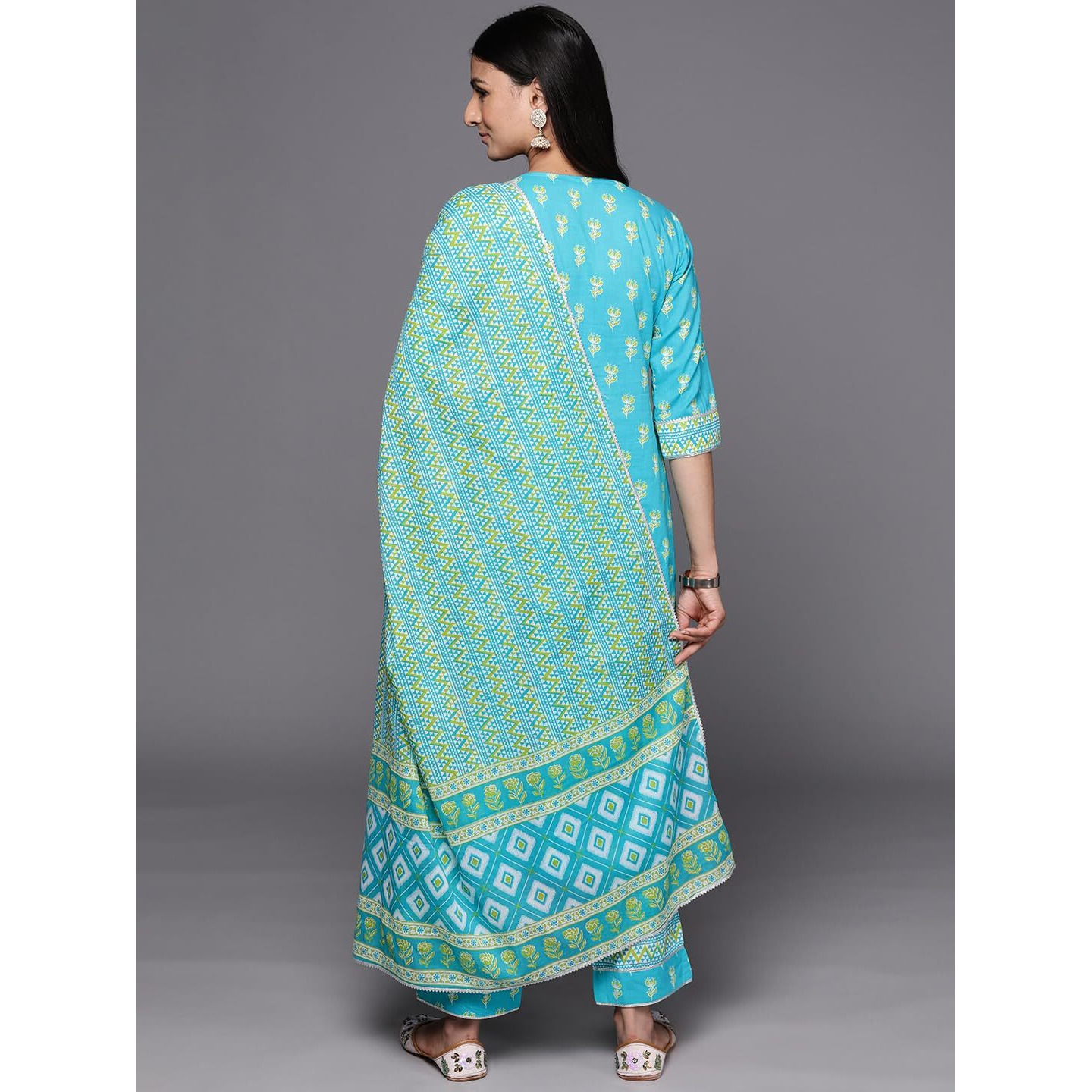 Libas Women's Cotton Kurta Sets (34182_Blue