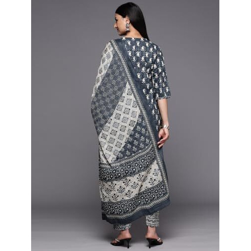 Libas Women's Pure Cotton Kurta Sets (34242_Grey
