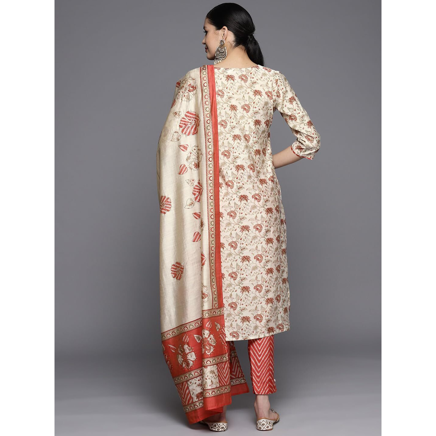 Libas Women's Silk Blend Kurta Sets (34320_Coral