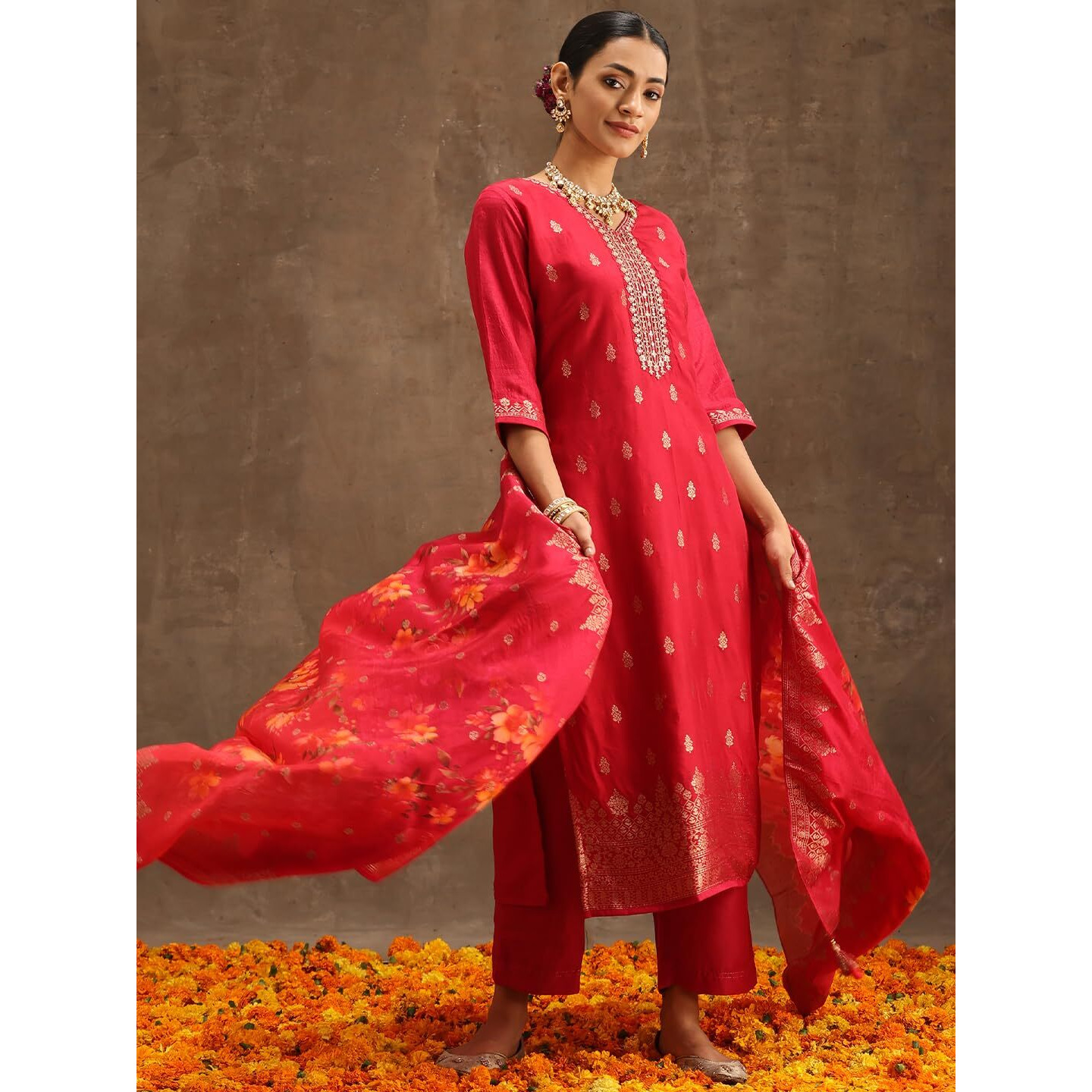 Libas Women's Pure Silk Kurta Sets (38038O_Pink