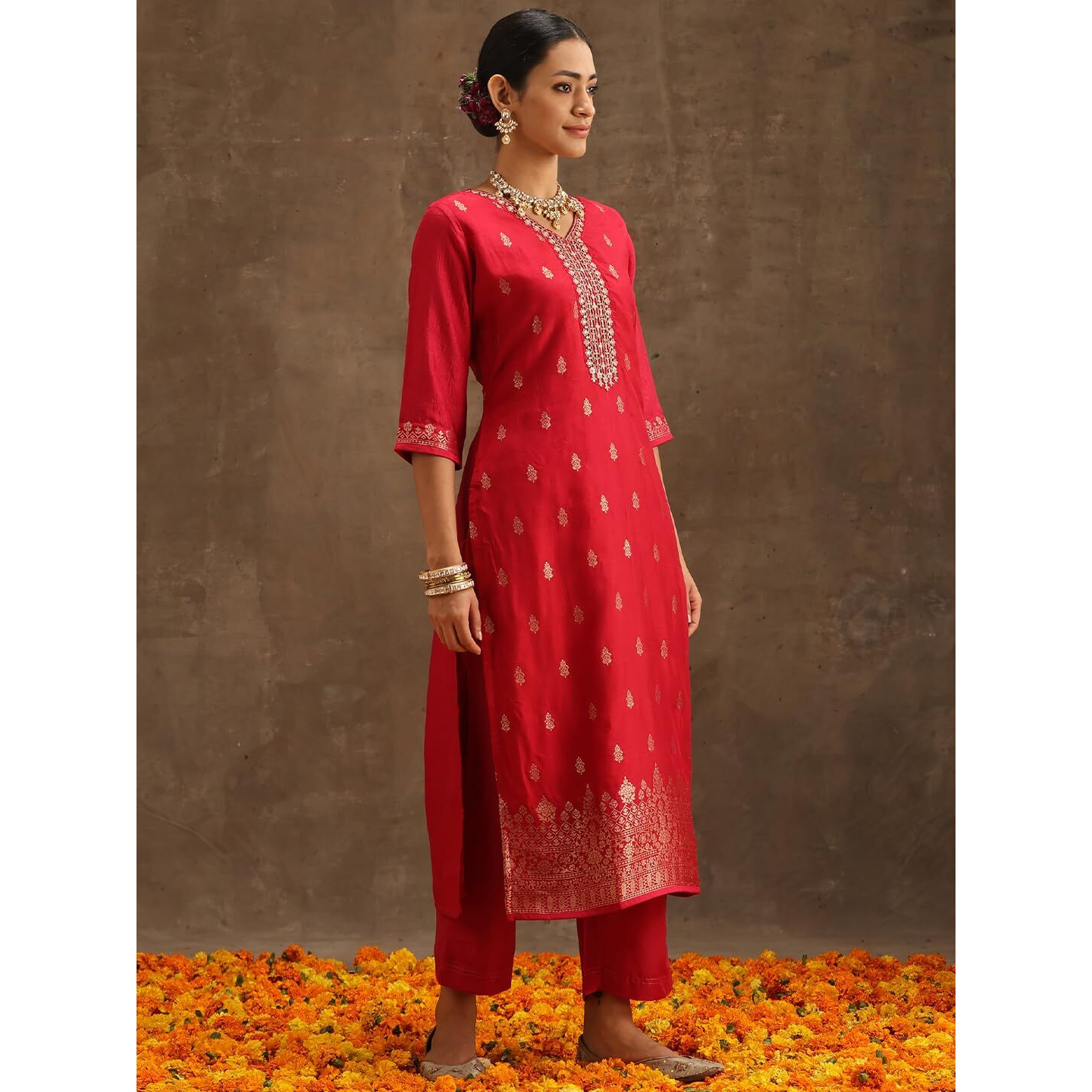 Libas Women's Pure Silk Kurta Sets (38038O_Pink