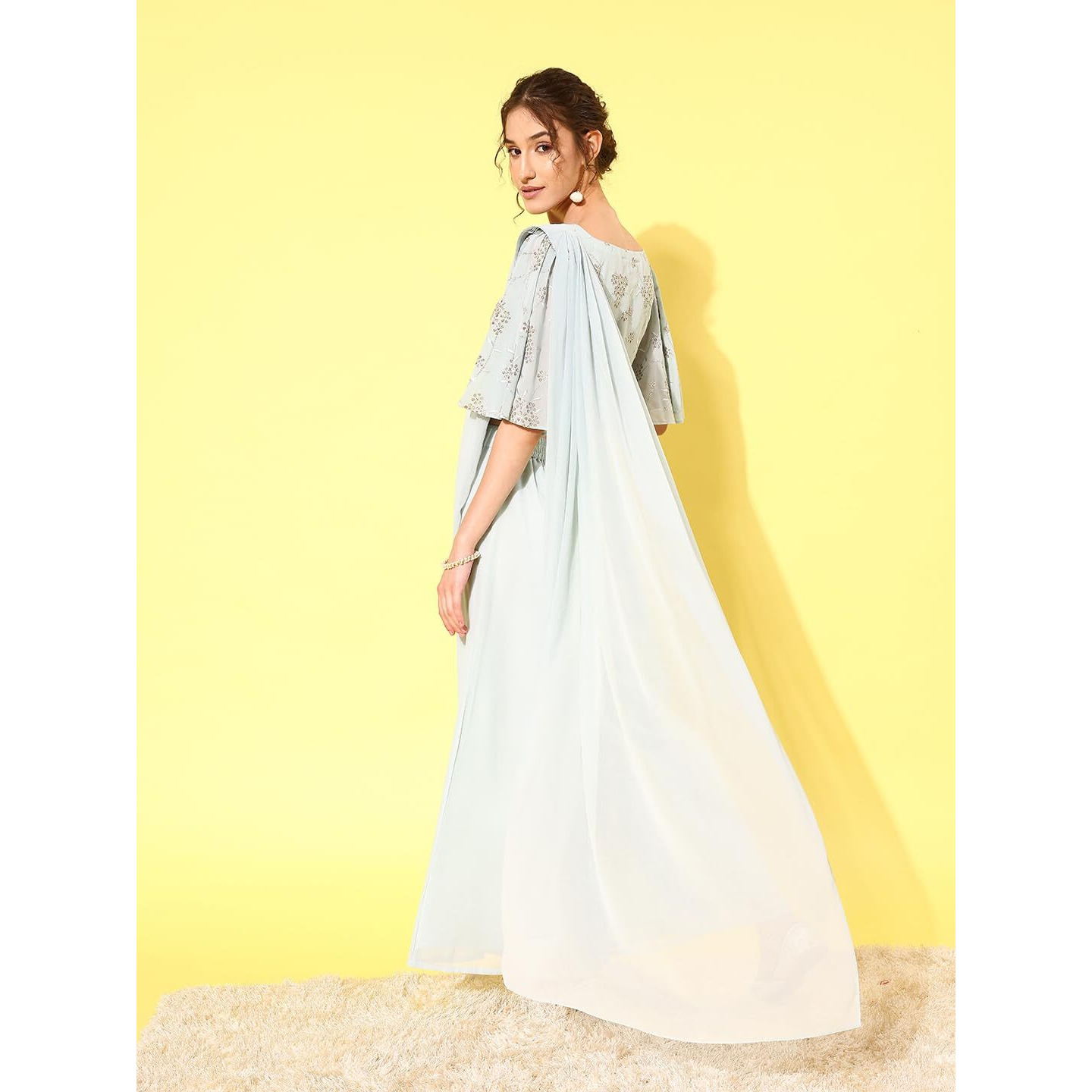 Libas Women's Georgette Saree (34449_Blue)