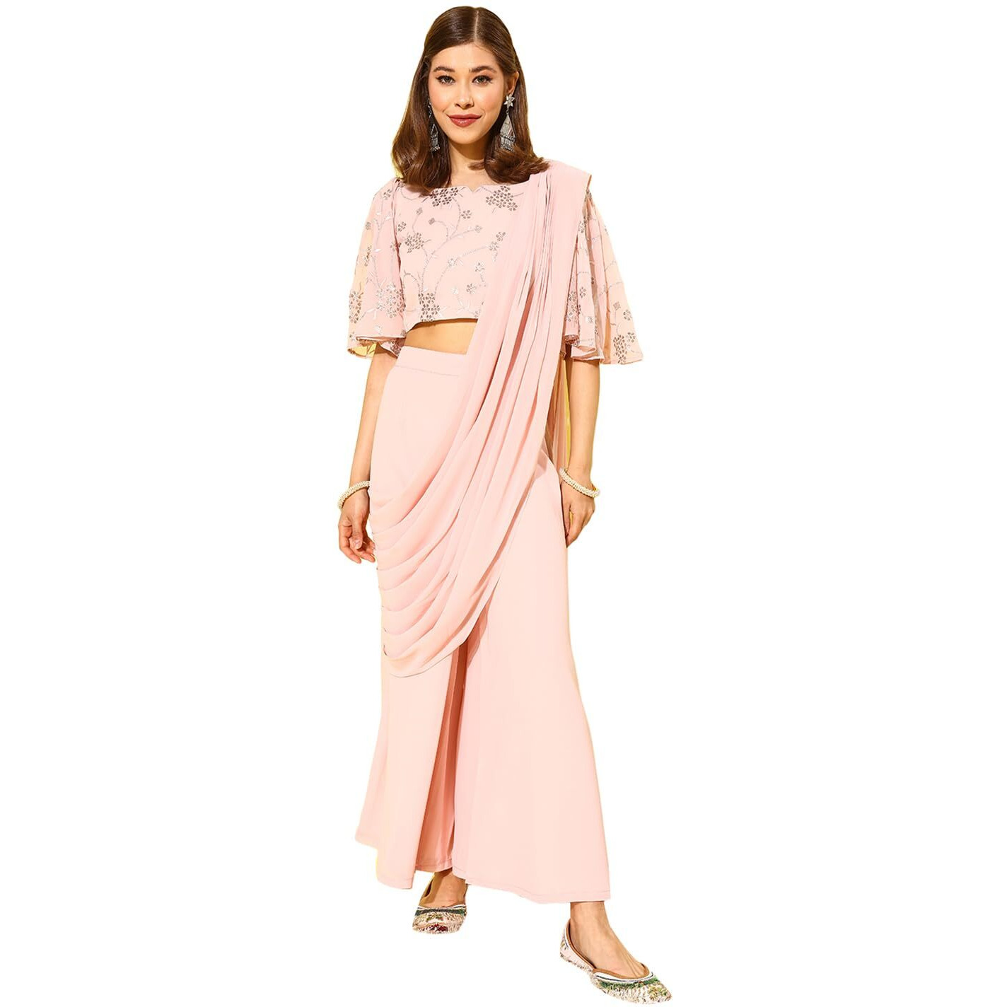 Libas Women's Georgette Saree (34448_Pink)