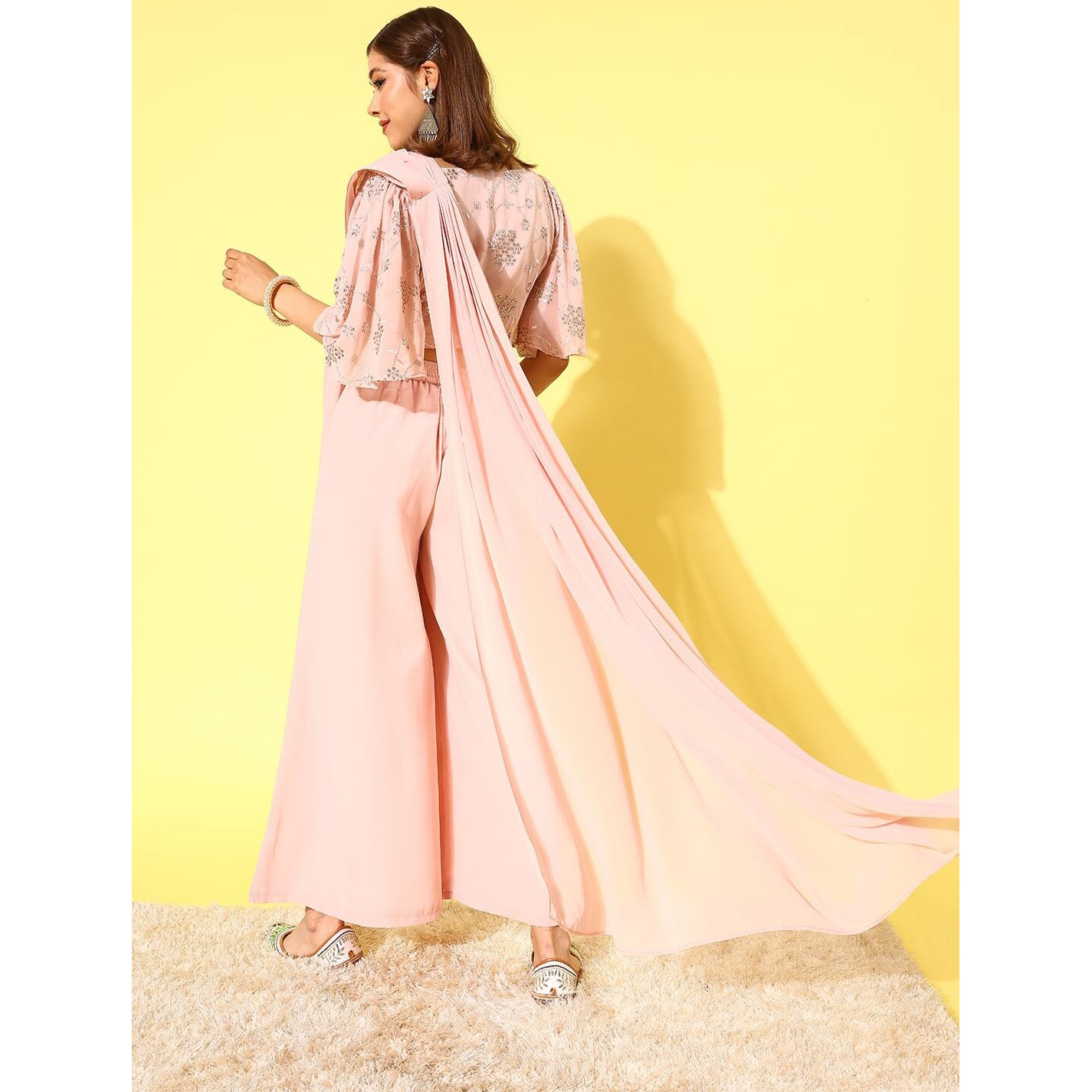 Libas Women's Georgette Saree (34448_Pink)