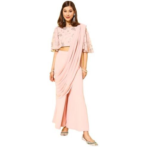 Libas Women's Georgette Saree (34448_Pink)
