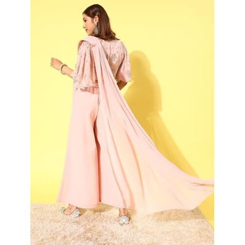 Libas Women's Georgette Saree (34448_Pink)