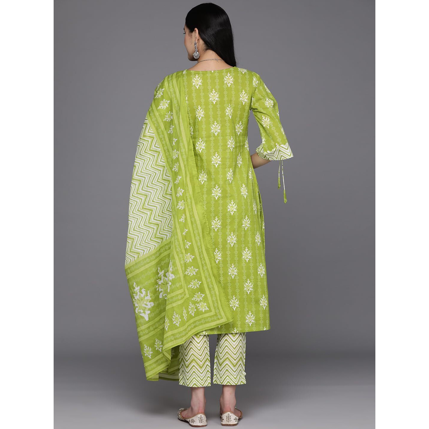 Libas Women's Pure Cotton Kurta Sets (34395_Lime Green