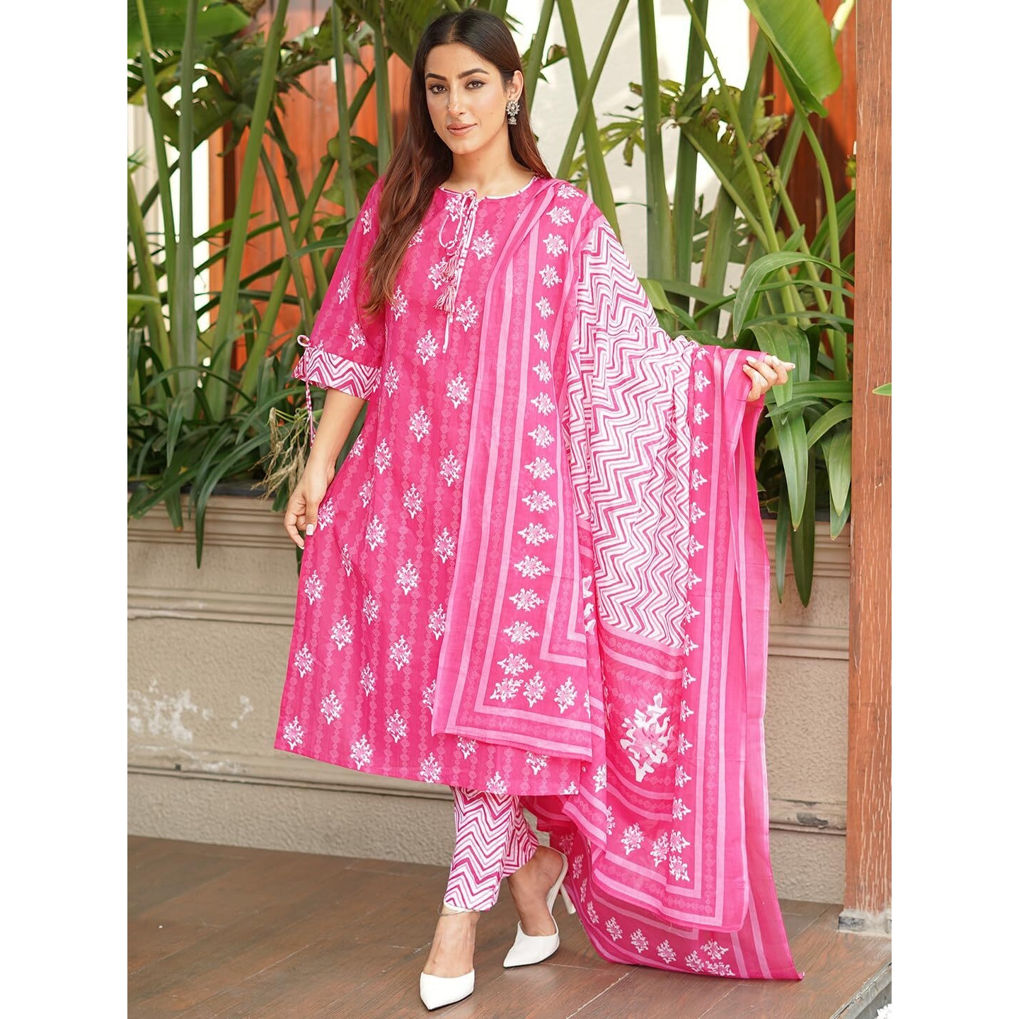 Libas Women's Pure Cotton Kurta Sets (34396_Pink