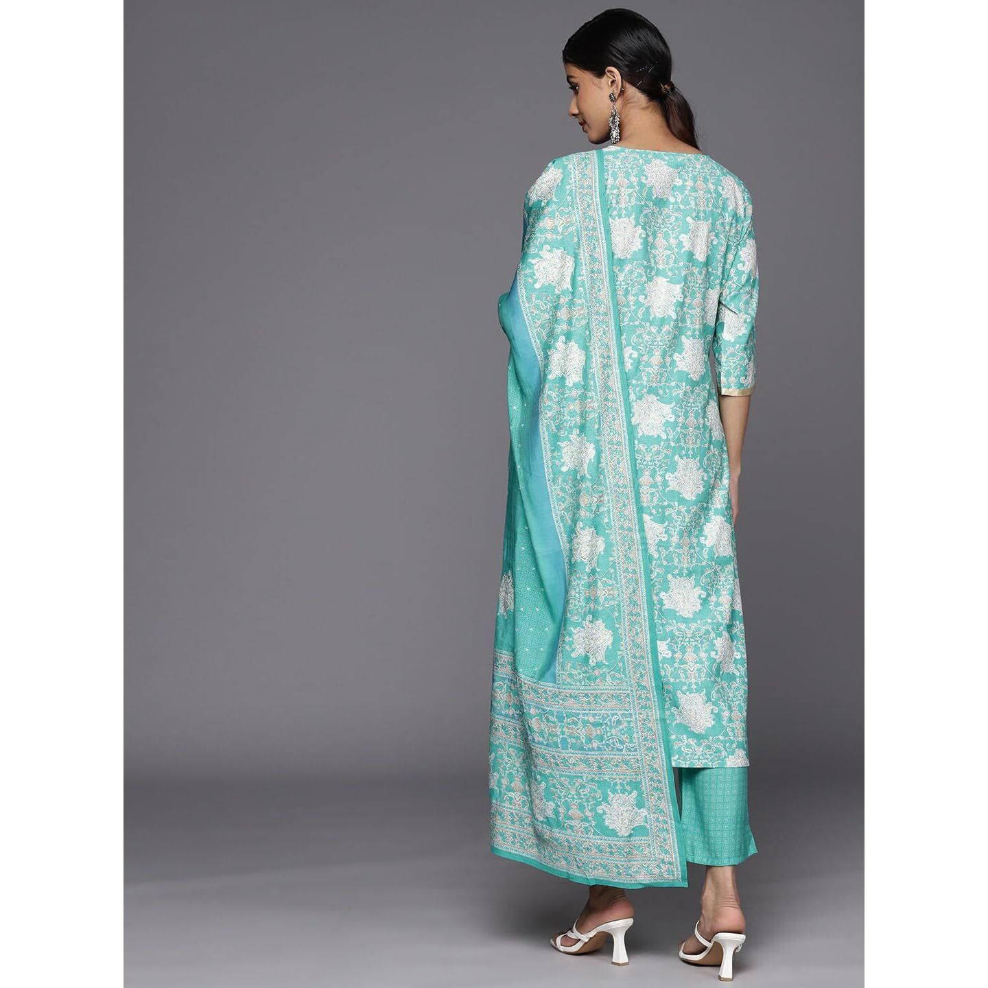 Libas Women's Silk Blend Kurta Set (34423_Blue_Xs)