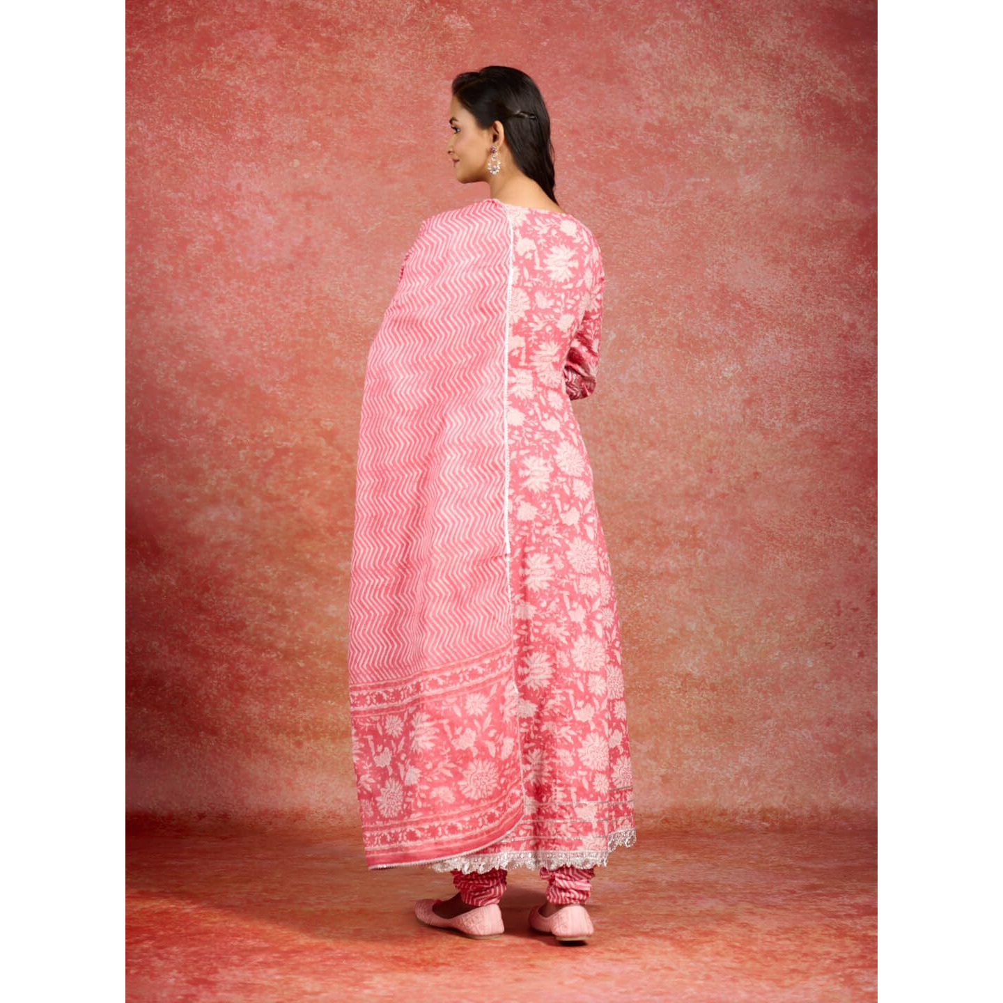 Libas Women's Cotton Kurta Set (34532_Coral_Xs)