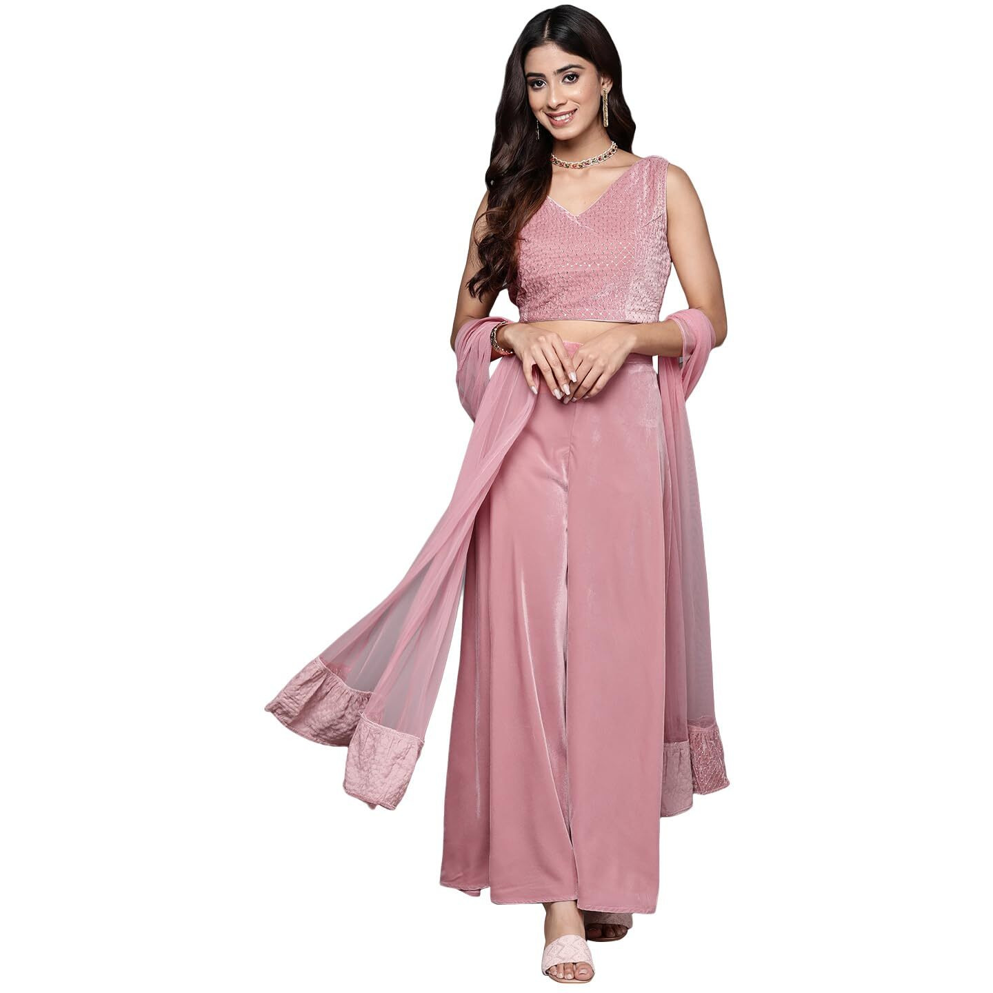 Libas Women's Embellished Co-Ords (34763_Pink